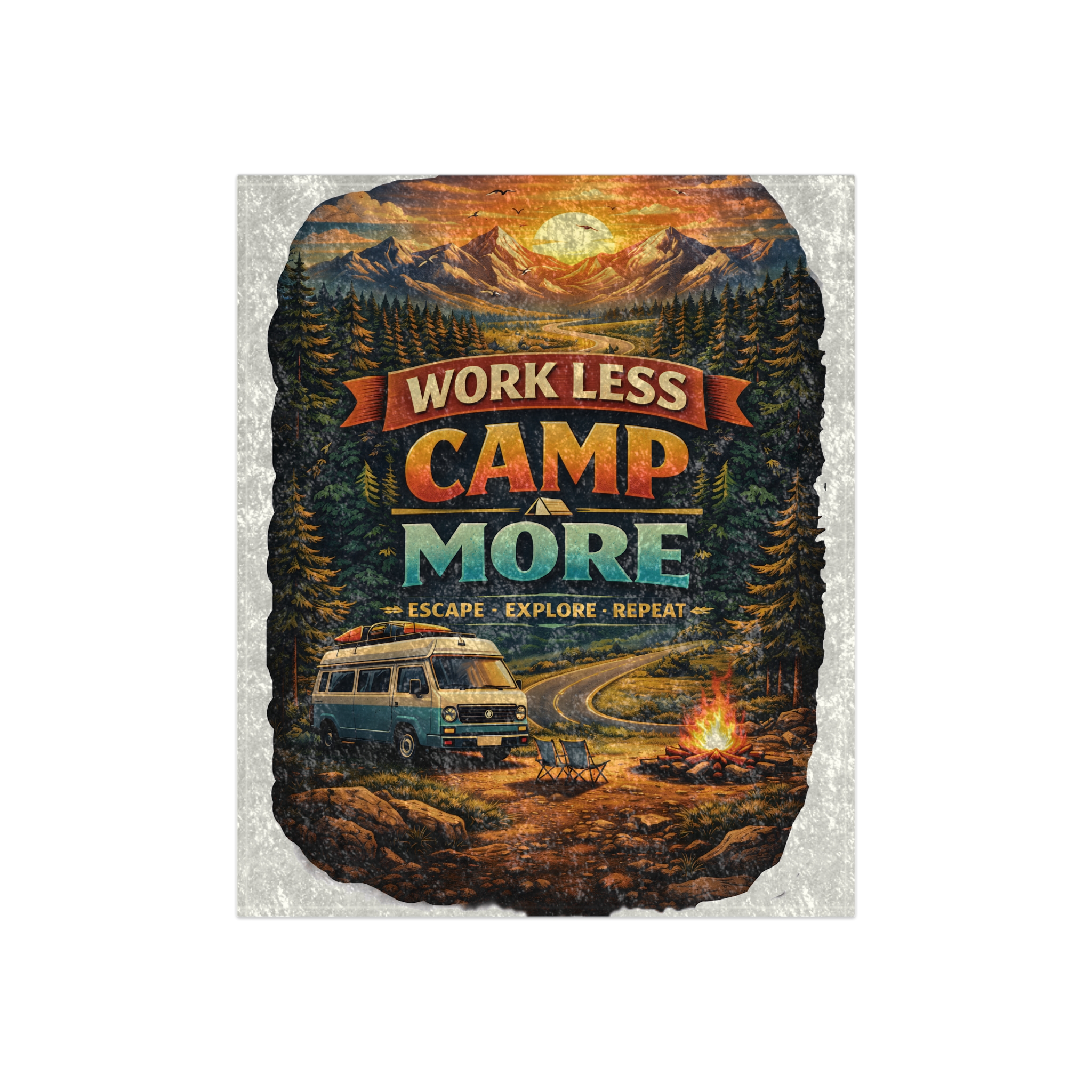 12606379261434012800_2048.jpeg Crushed Velvet Blanket —"Work Less-Camp More" Design Scenic-Line (Campervan)