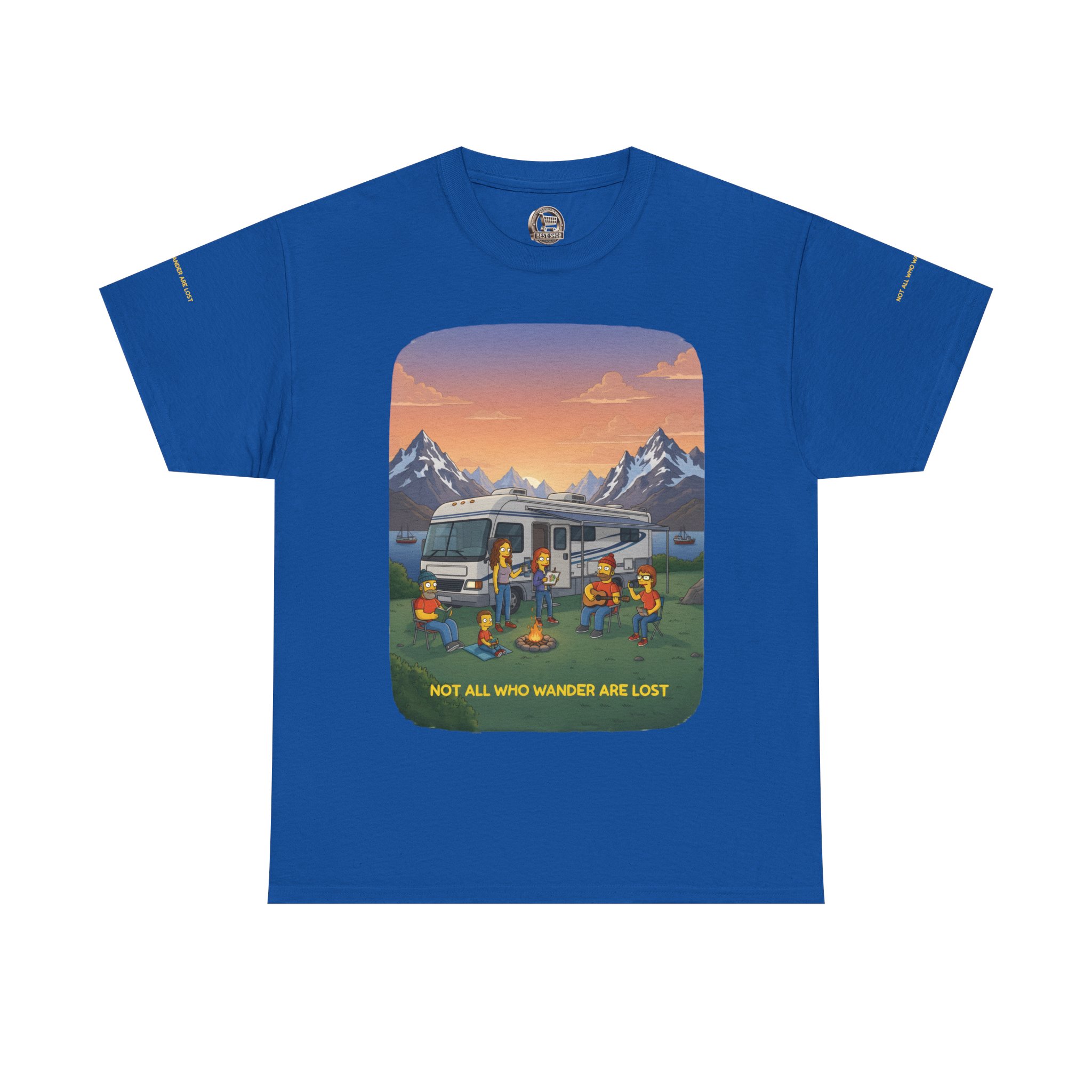 Unisex Heavy Cotton Tee — "Not All Who Wander Are Lost" Design Sitcom-Line