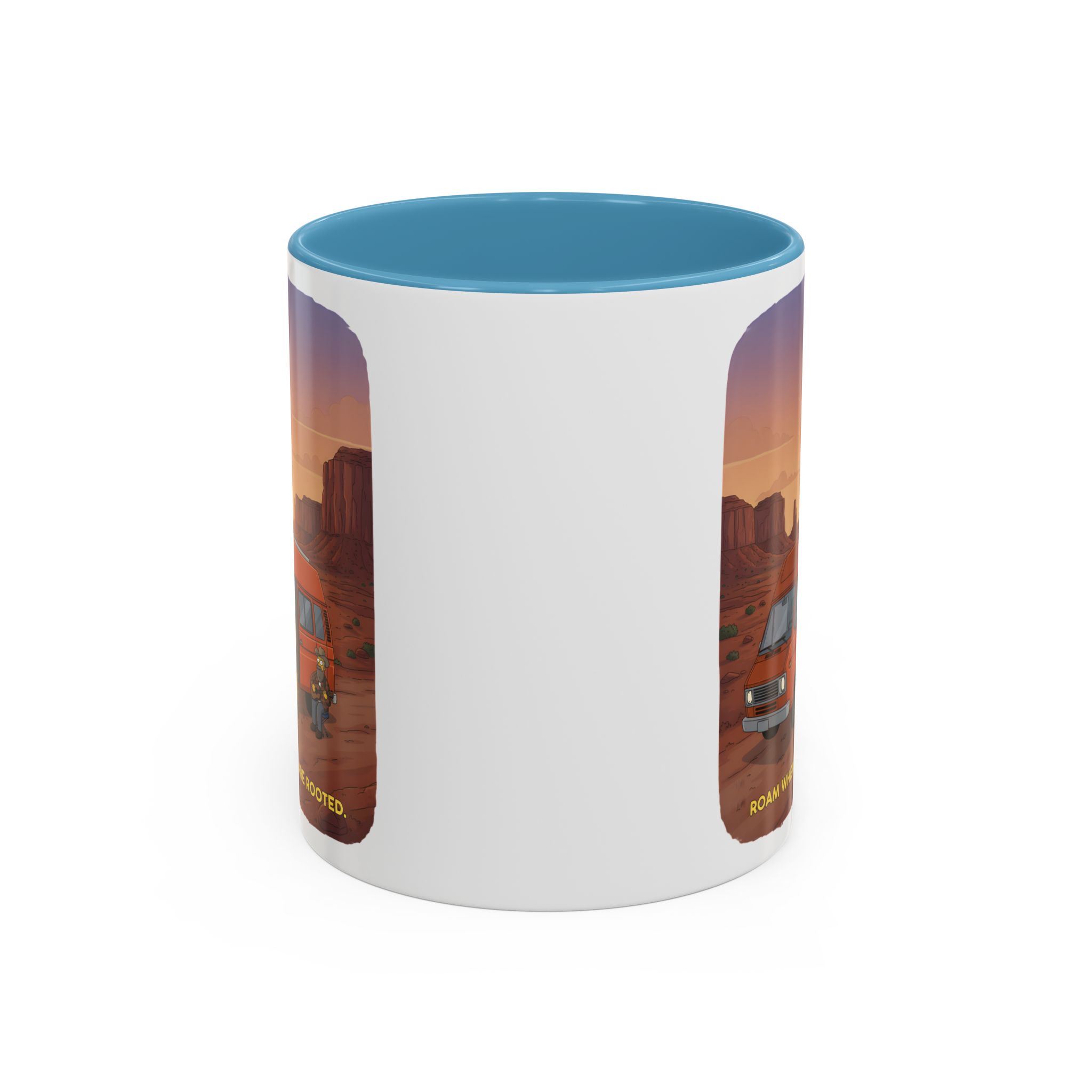 Accent Coffee Mug (11, 15oz) — "Roam Where You Are Rooted" Design Sitcom-Line