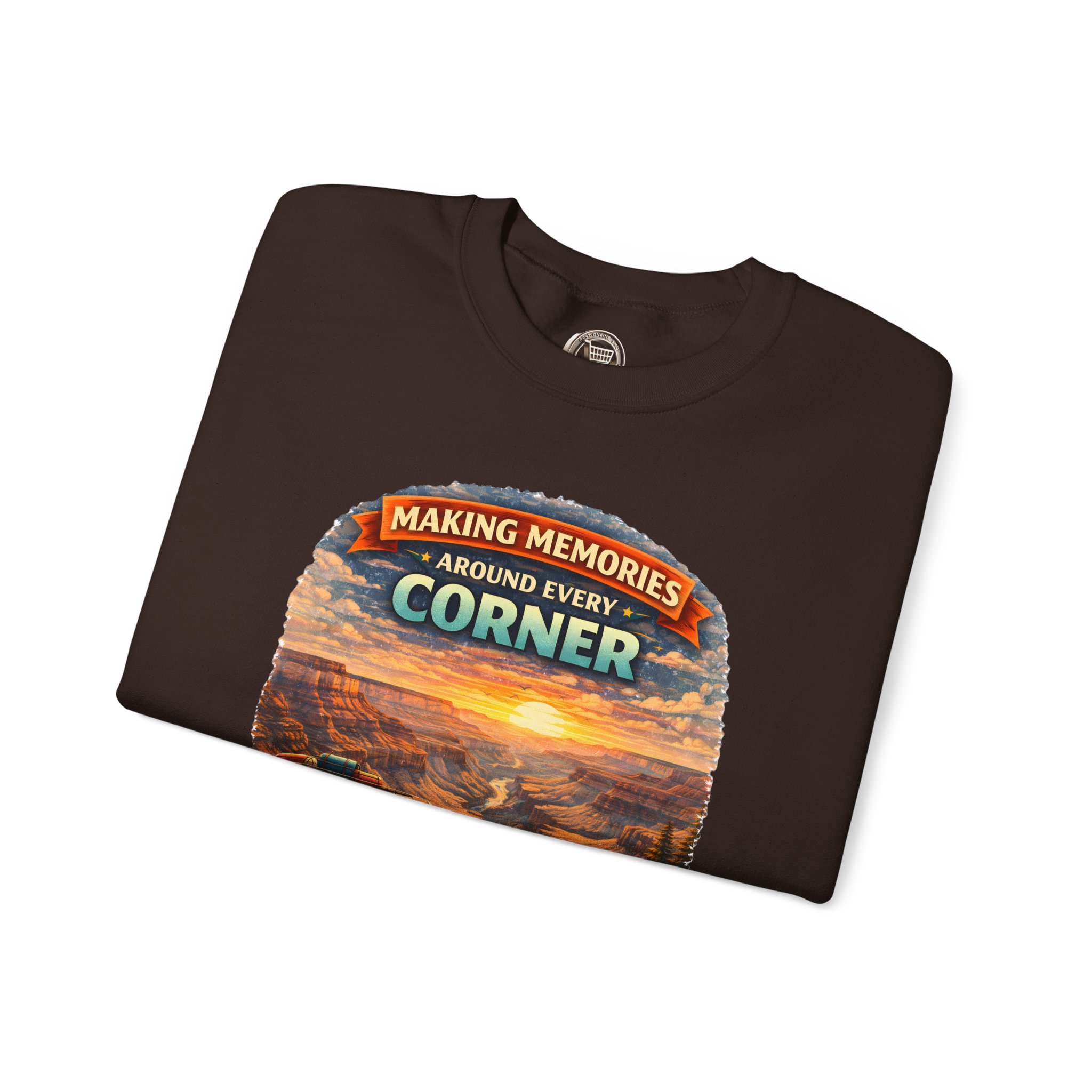 Unisex Heavy Blend™ Crewneck Sweatshirt — "Making Memories Around Every Corner" Design Scenic-Line