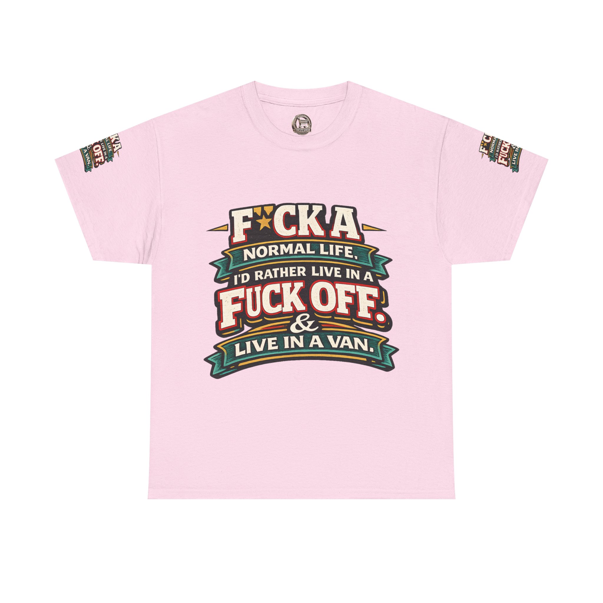 Unisex Heavy Cotton Tee — "Fuck A Normal Life" Design F**K-Line