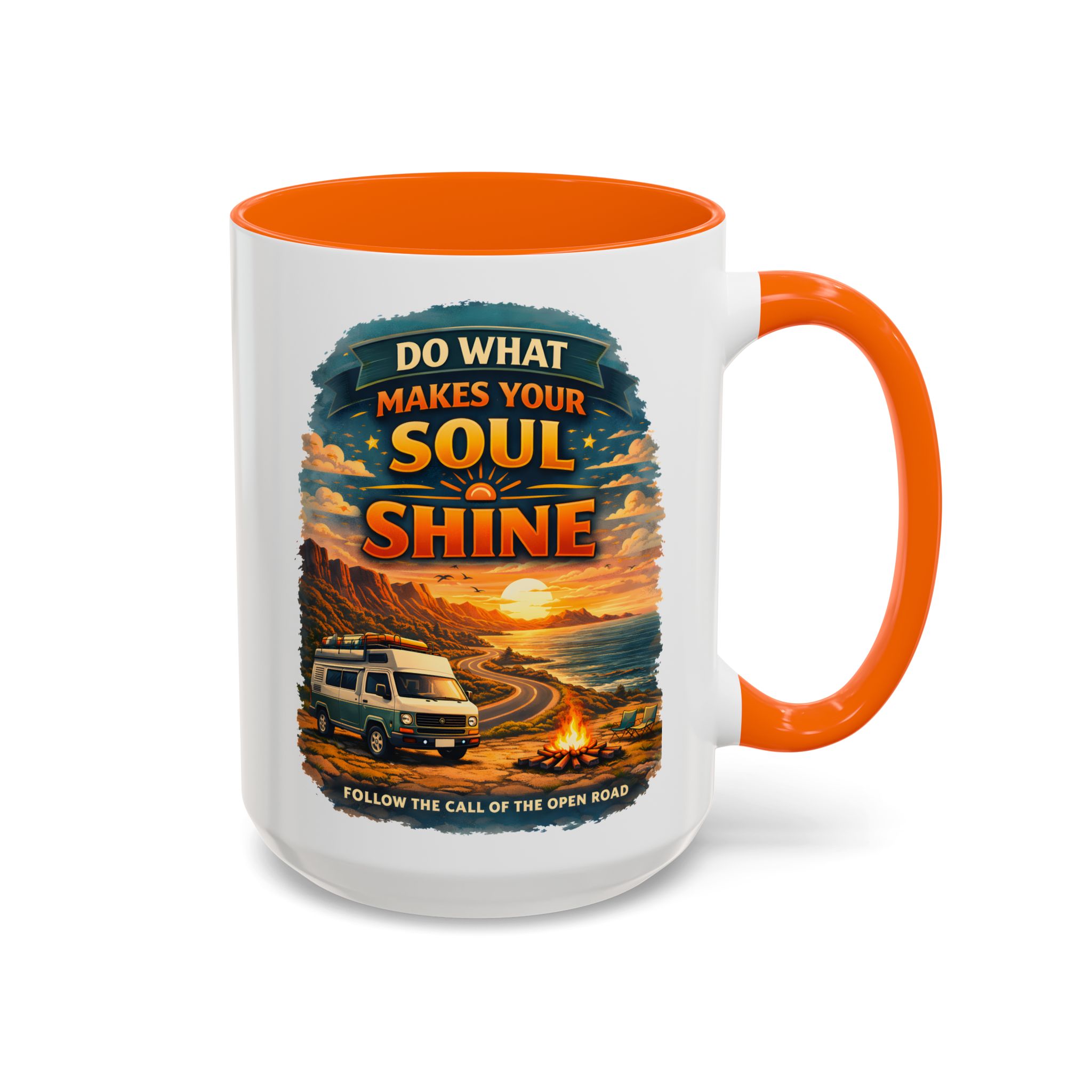Accent Coffee Mug (11, 15oz) — "Do What Makes Your Soul Shine" Design Scenic-Line