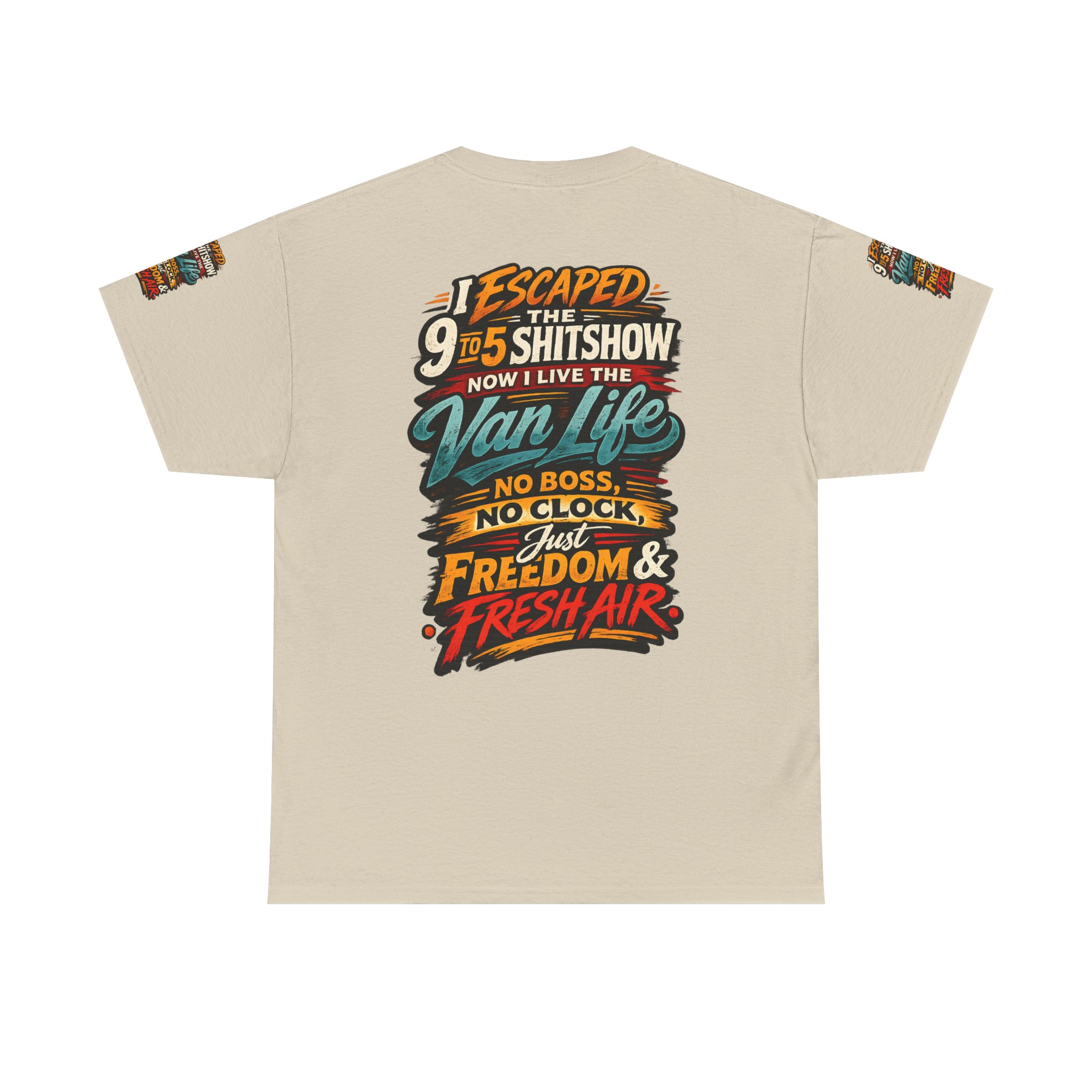 Unisex Heavy Cotton Tee — "I Escaped The 9 To 5" Design F**K-Line