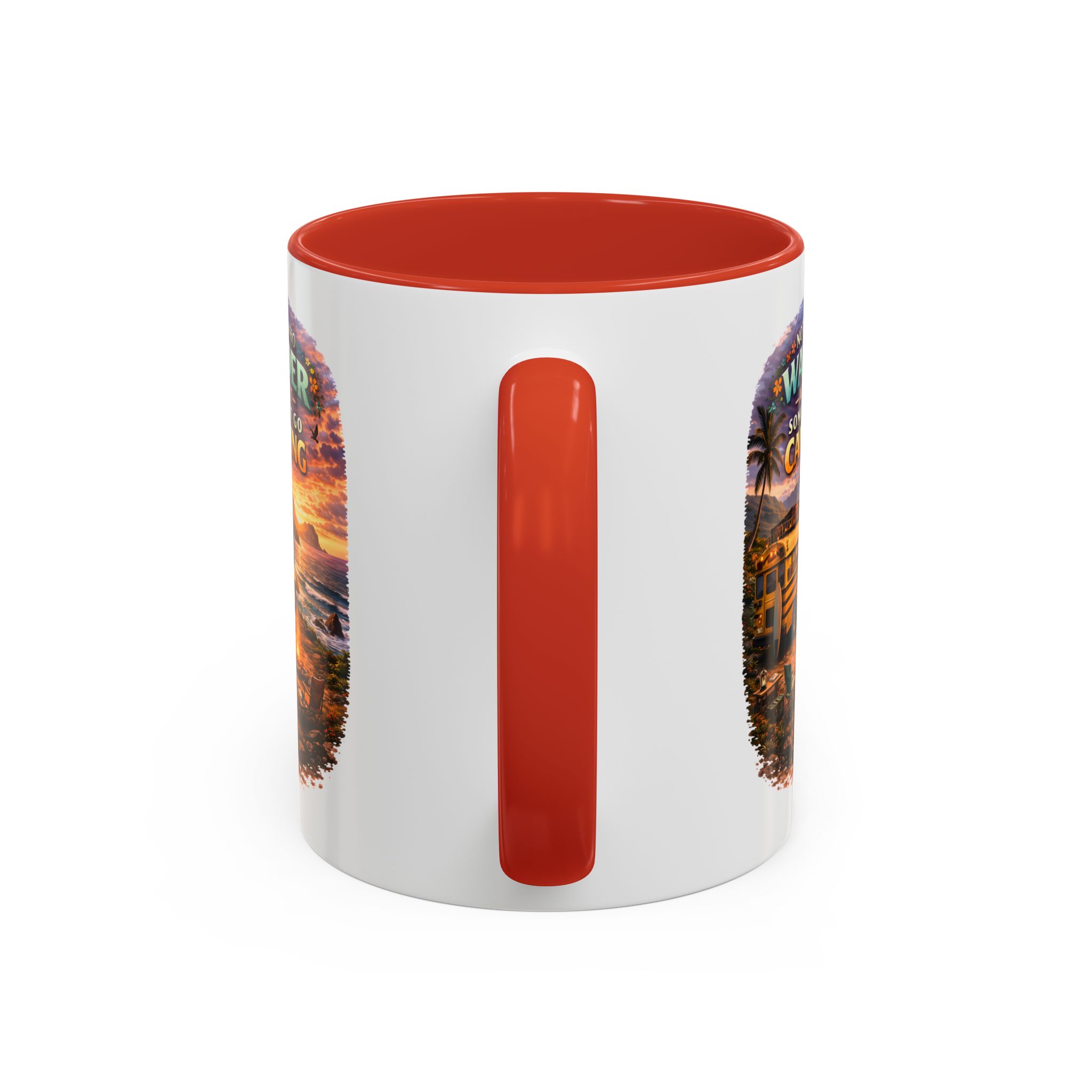 Accent Coffee Mug (11, 15oz) — "Not All Who Wander Are Lost" Design Scenic-Line