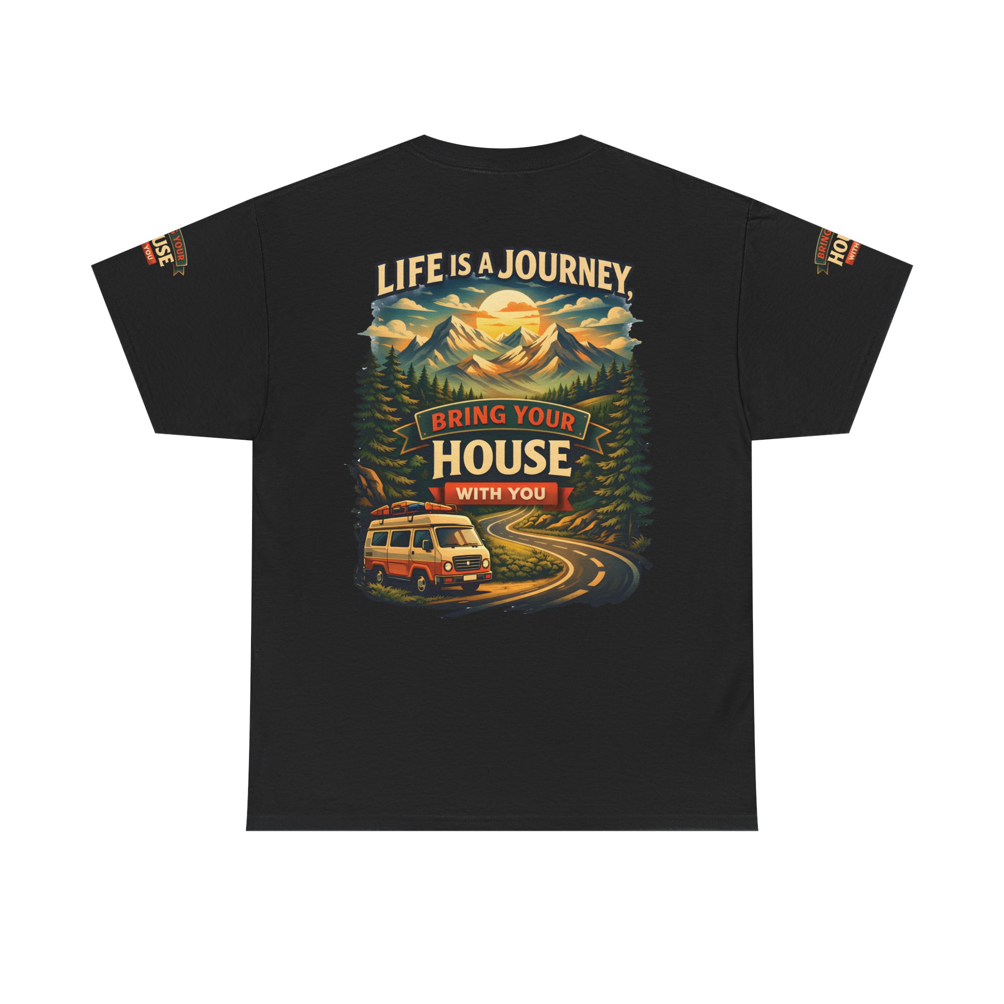 12630478948146776728_2048.jpeg Unisex Heavy Cotton Tee — "Live Is A Journey-Bring Your House With You" Design Scenic-Line