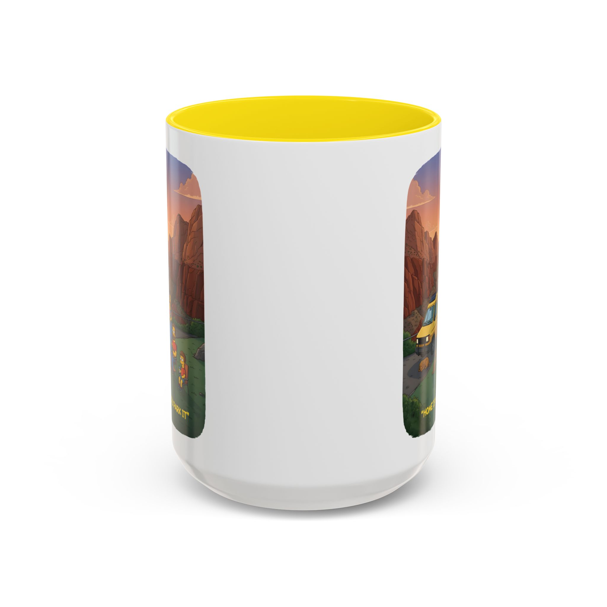 Accent Coffee Mug (11, 15oz) — "Home Is Where You Park It" Design Sitcom-Line