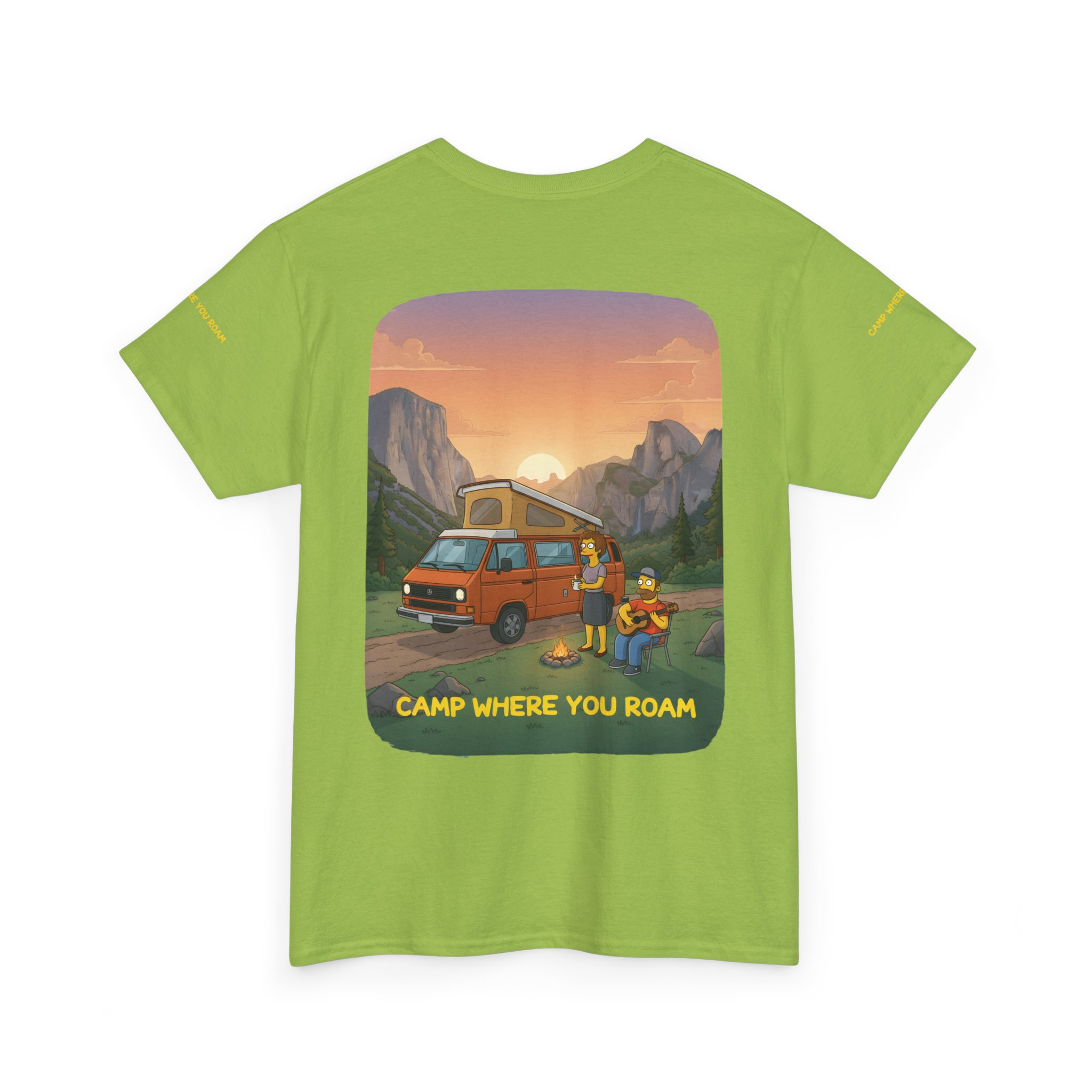 Unisex Heavy Cotton Tee — "Camp Where You Roam" Design Sitcom-Line