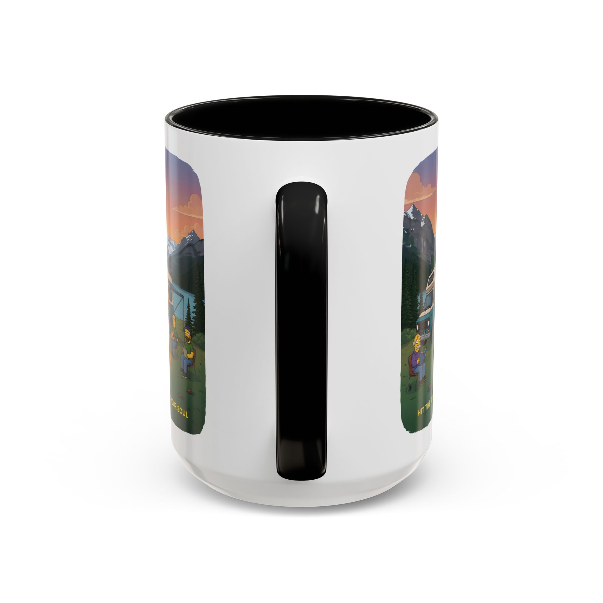 Accent Coffee Mug (11, 15oz) — "Hit The Road-Find Your Soul" Design Sitcom-Line
