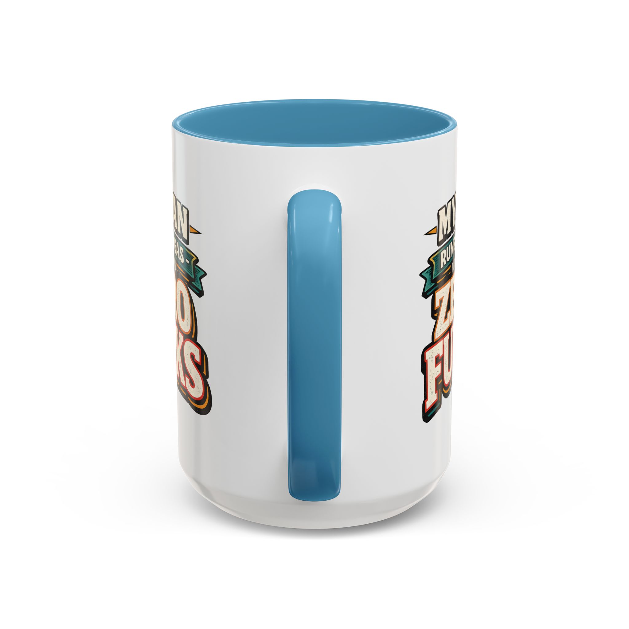 Accent Coffee Mug (11, 15oz) — "My Van Runs On Gas" Design F**K-Line