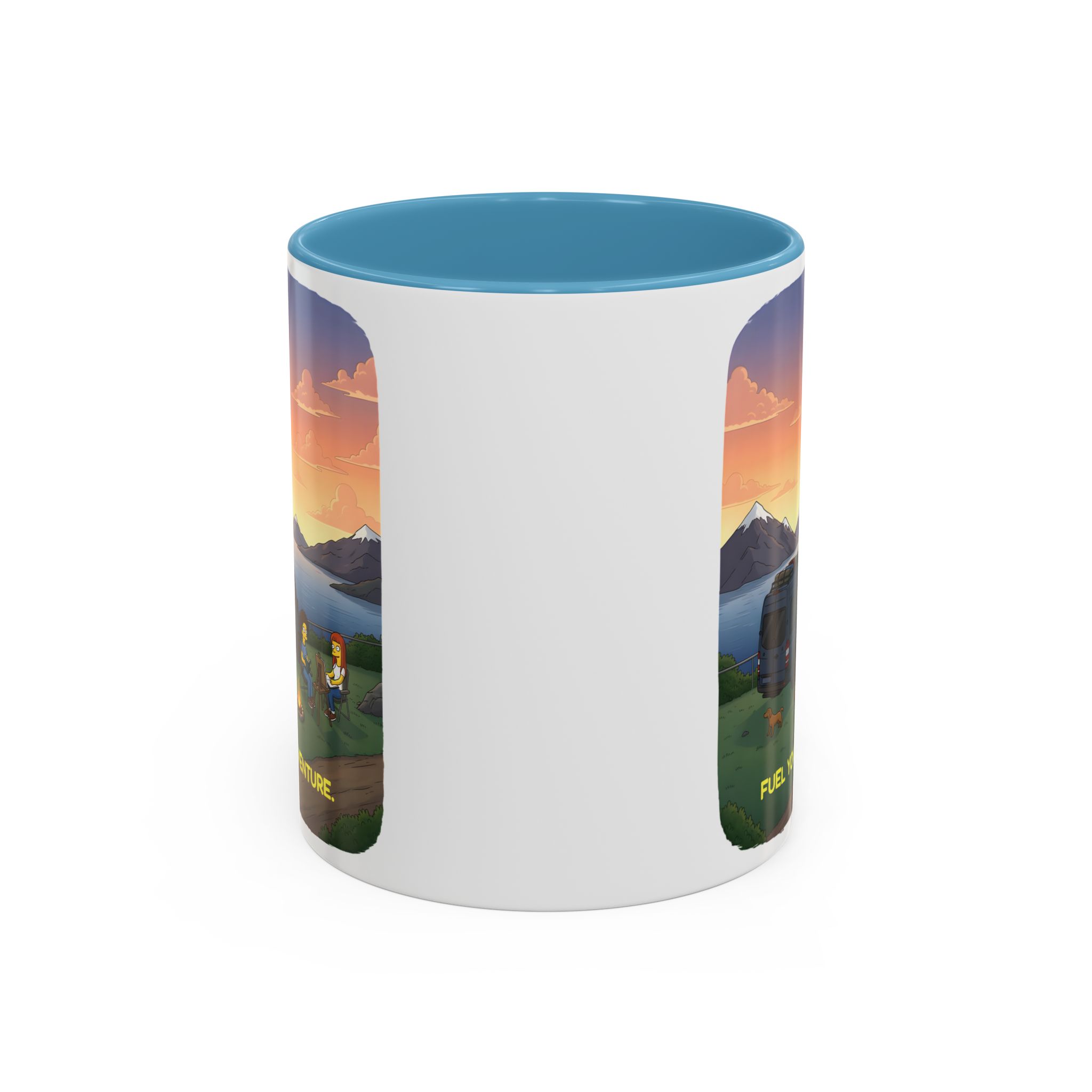 Accent Coffee Mug (11, 15oz) — "Fuel Your Adventure" Design Sitcom-Line