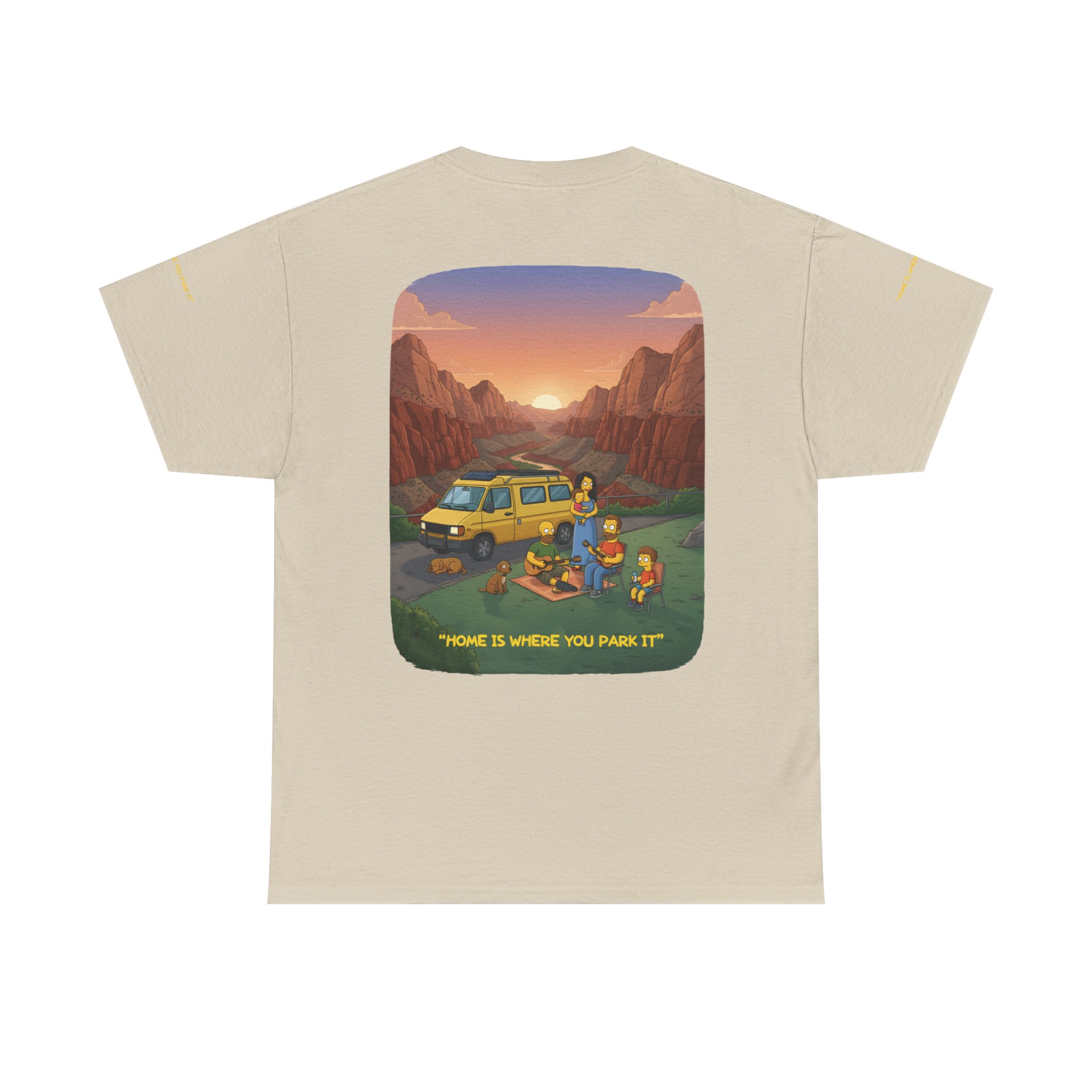 Unisex Heavy Cotton Tee — "Home Is Where You Park It" Design Sitcom-Line