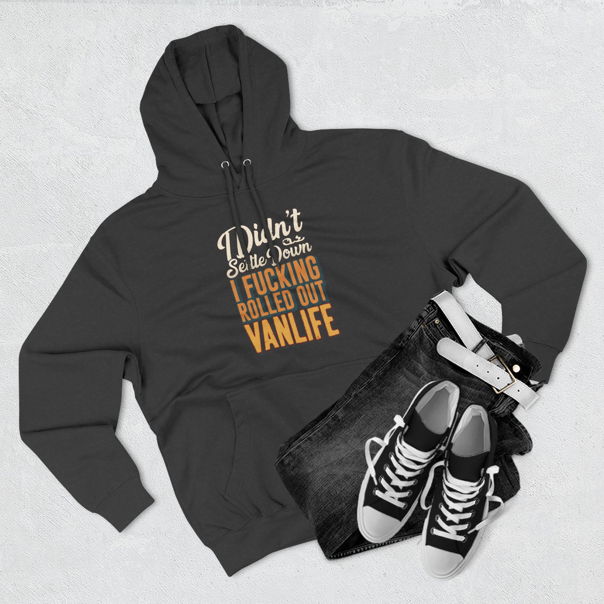 Three-Panel Fleece Hoodie - "Dind´t Settle Down" Design F**K-Line