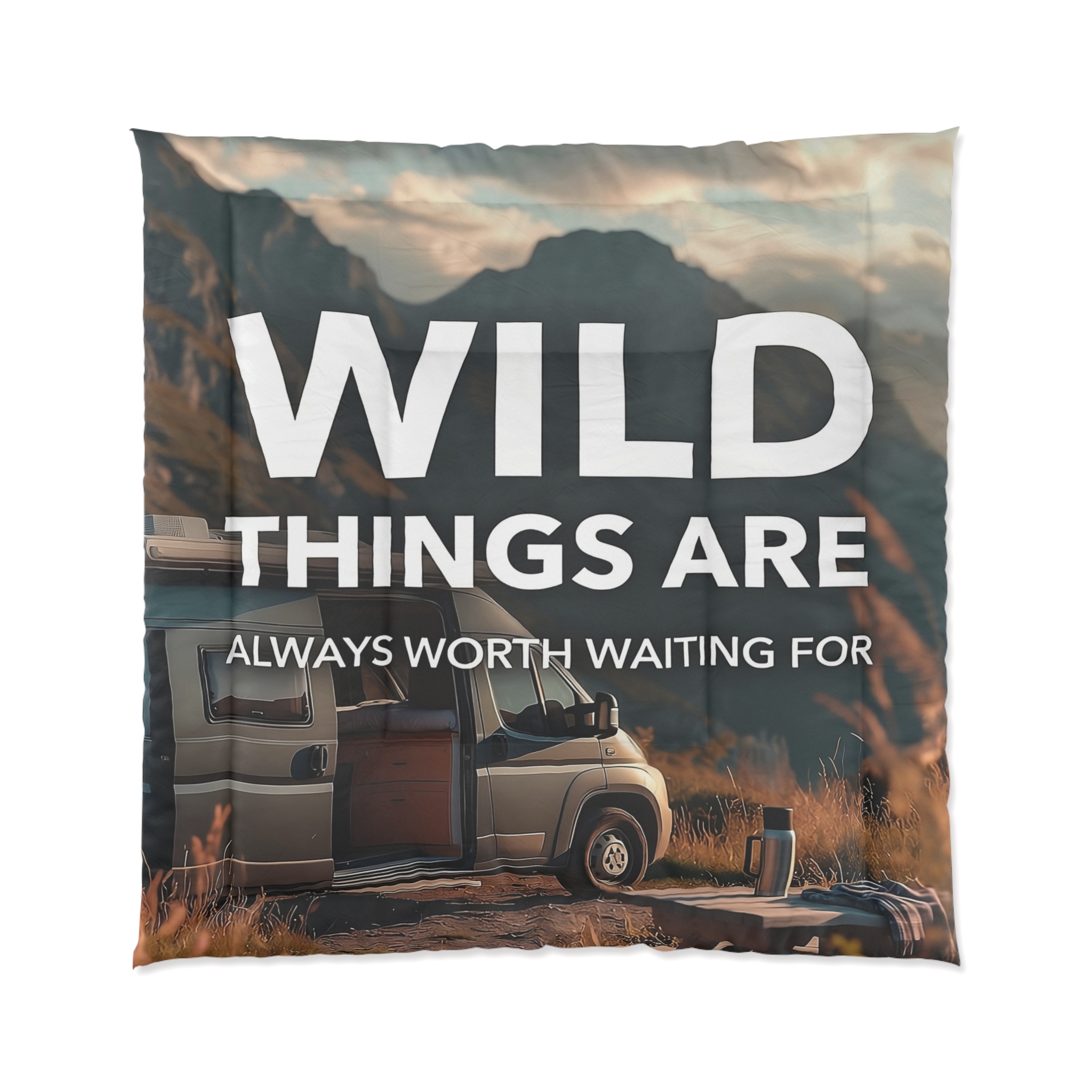 12660228530155213707_2048.jpeg Comforter — "Wild Things Are Always Worth Waiting For" Adventure Travel Bedding