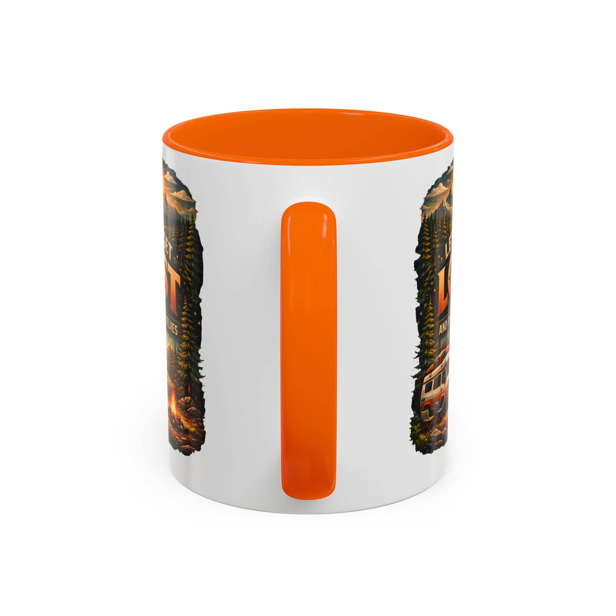 Accent Coffee Mug (11, 15oz) — "Let´s Get Lost And Find Ourselfs" Design Scenic-Line