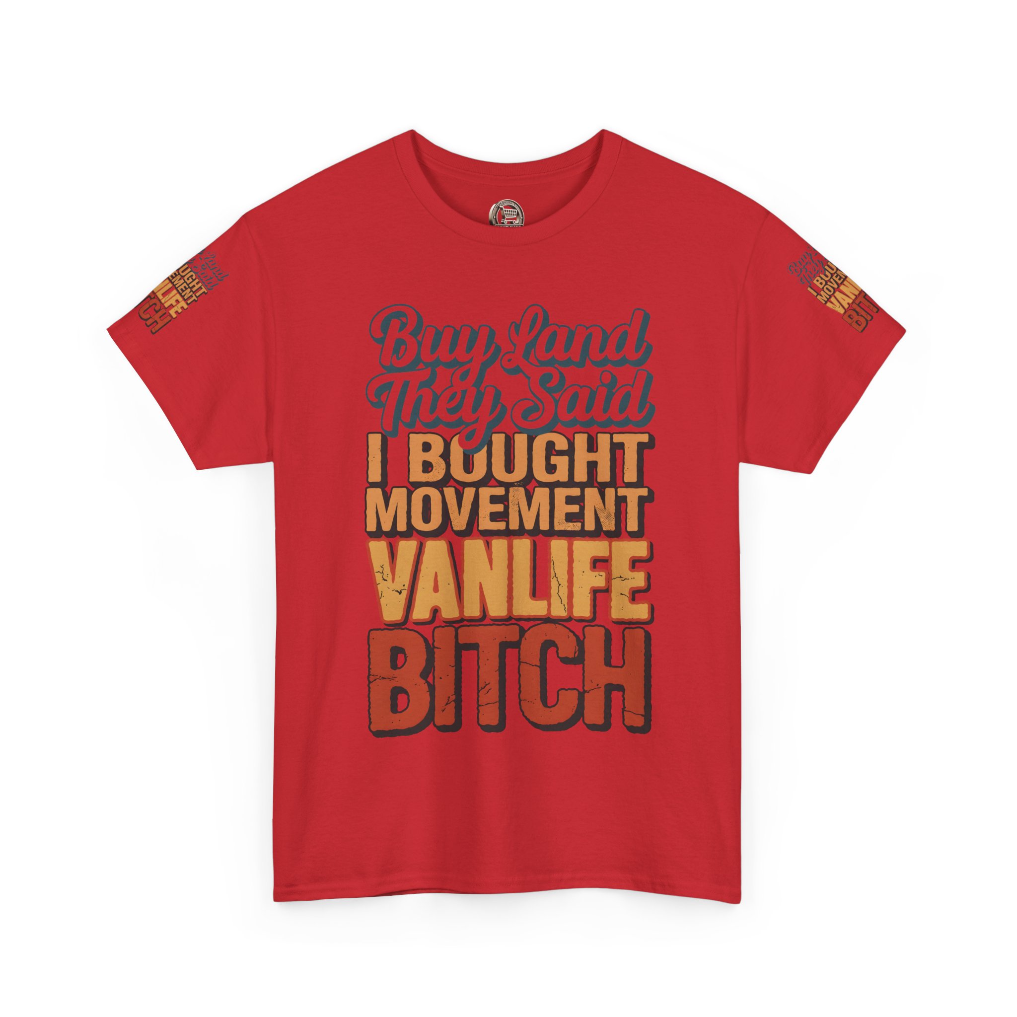 Unisex Heavy Cotton Tee — "Buy Land They Said" Design F**K-Line