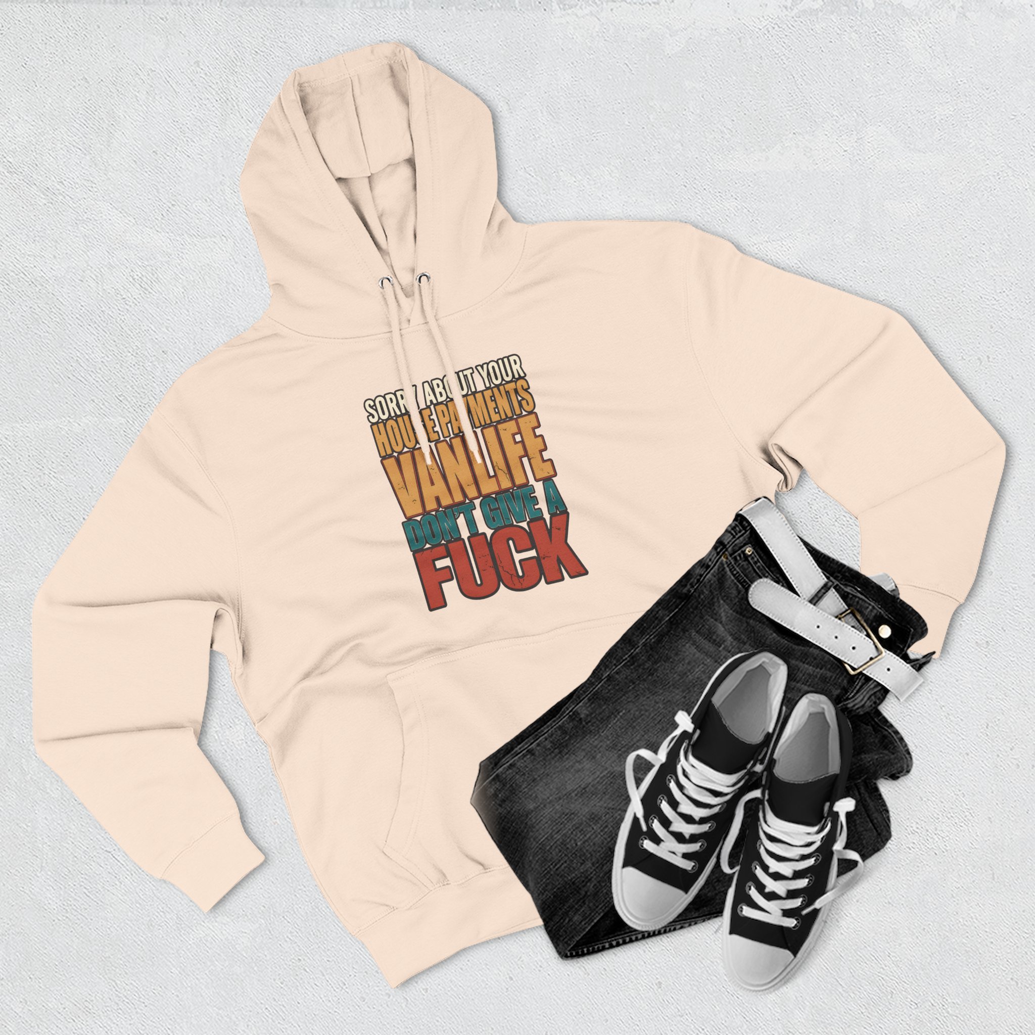Three-Panel Fleece Hoodie - "Sorry About Your House Payments" Design F**K-Line