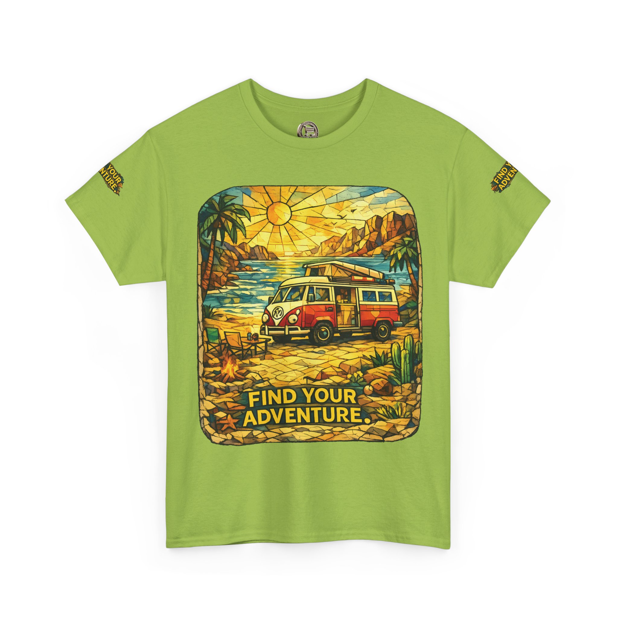 Unisex Heavy Cotton Tee — "Find Your Adventure" Design Cubic-Line