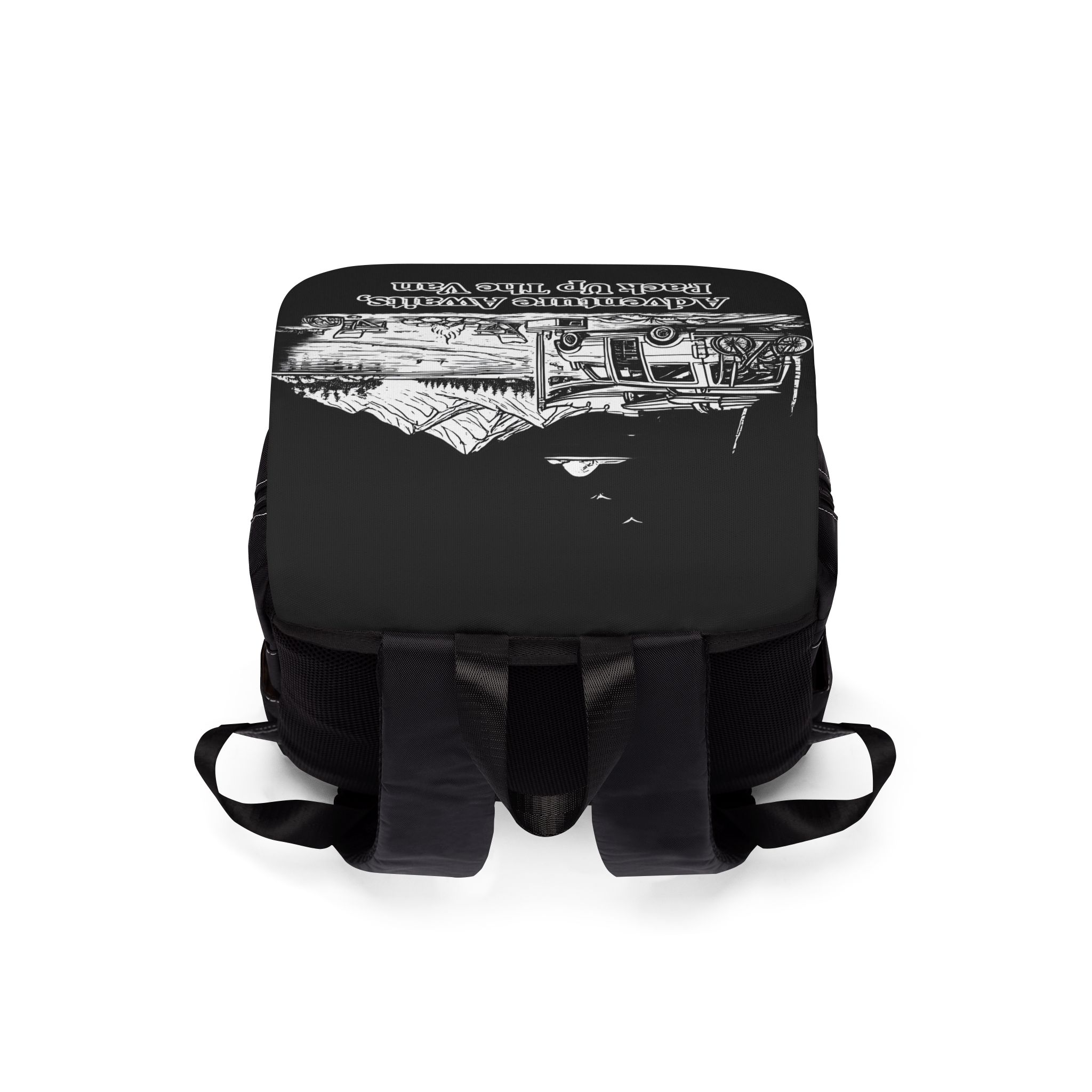 12670357079667093727_2048.jpeg Unisex Casual Shoulder Backpack — "Adventure Awaits,Pack Up The Van" Design Minimal-Line