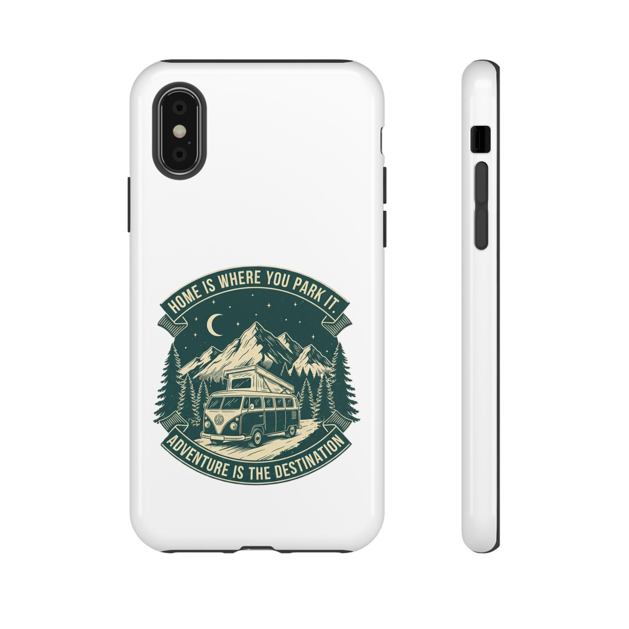 Phone Case — "Home Is Where You Park It-Adventure is the destination" Camper Van Design
