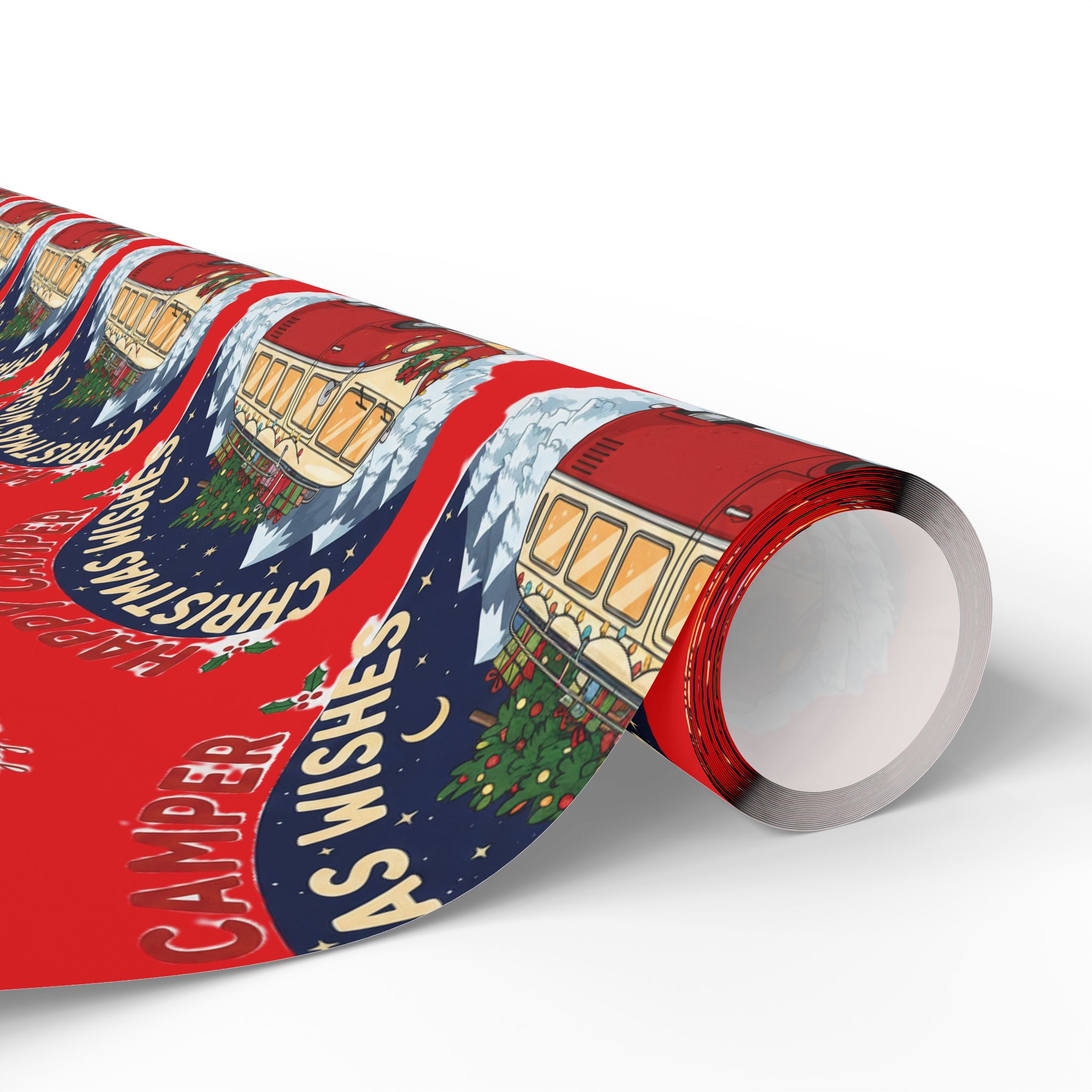 Christmas Camper Wrapping Paper - Retro RV Holiday Gift Wrap