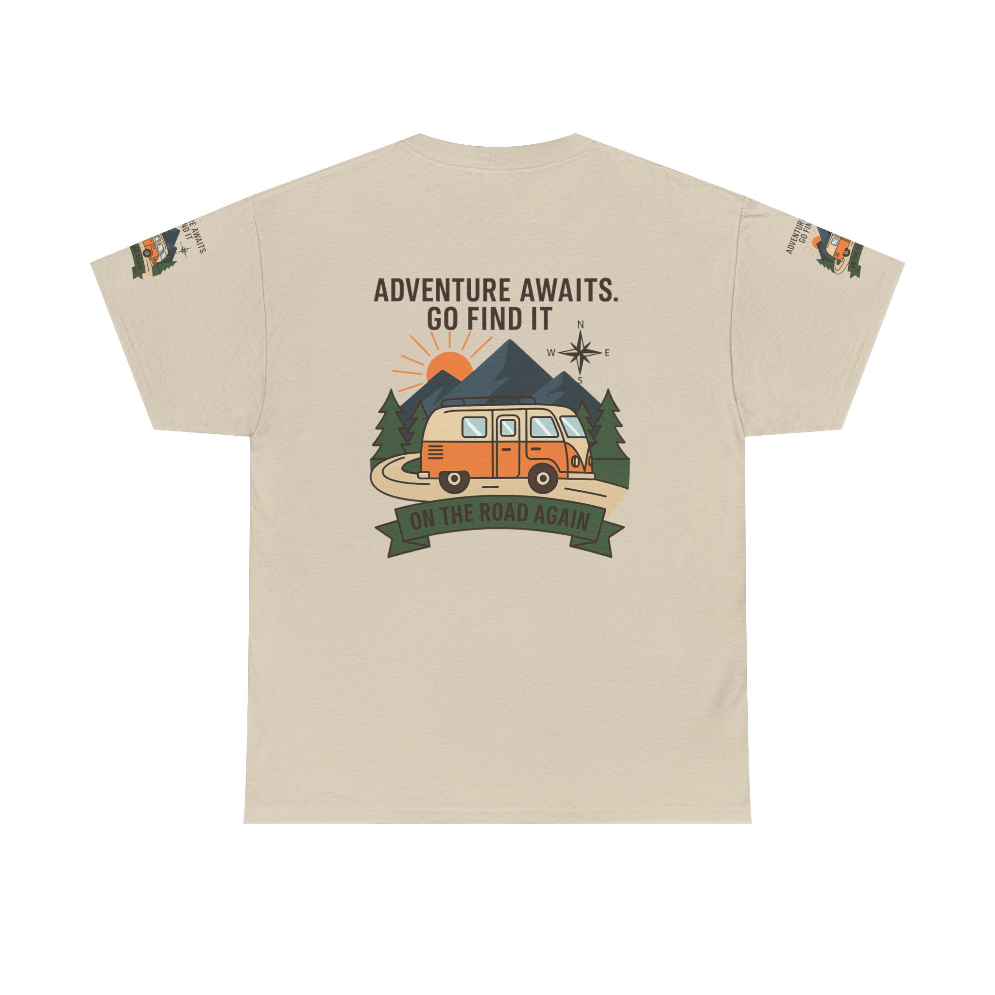 12693061048087739150_2048.jpeg Unisex Heavy Cotton Tee — 'Adventure Awaits. Go Find It' Camper Van T‑Shirt