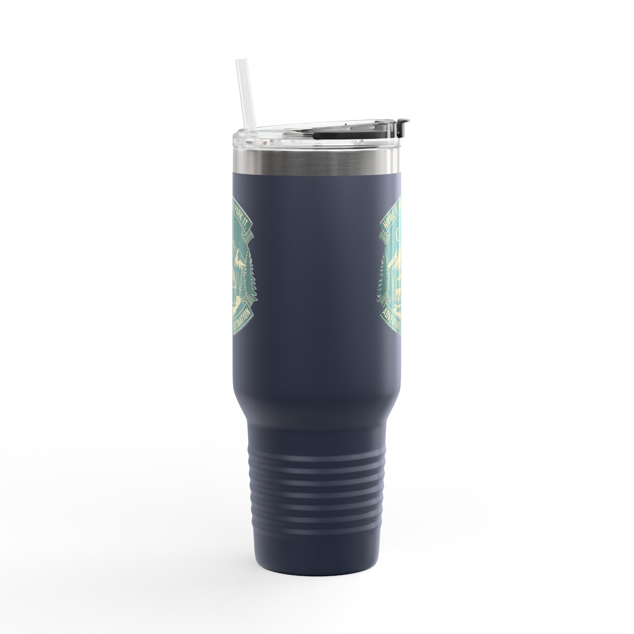 Insulated Travel Mug - "Home Is Where You Park It-Adventure is the destination" (40oz) – Retro Camper Design, Keep Drinks Hot or Cold