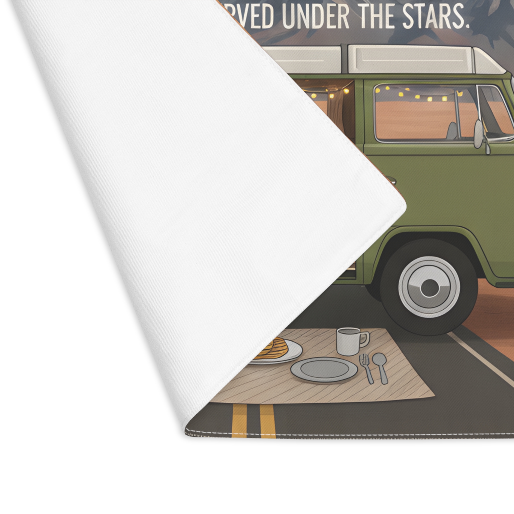 Vanlife Placemat — "Home Is Where You Park It" Outdoor RV Dining Mat