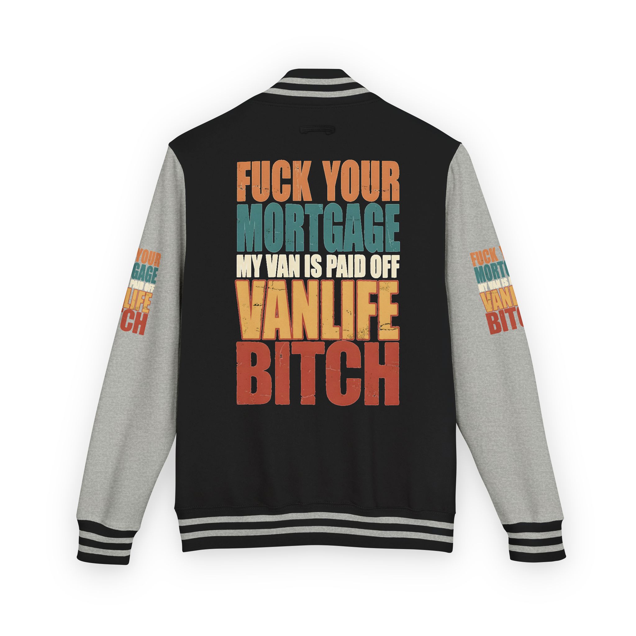 Unisex Heavyweight Letterman Jacket — "Fuck Your Mortgage" Design F**K-Line