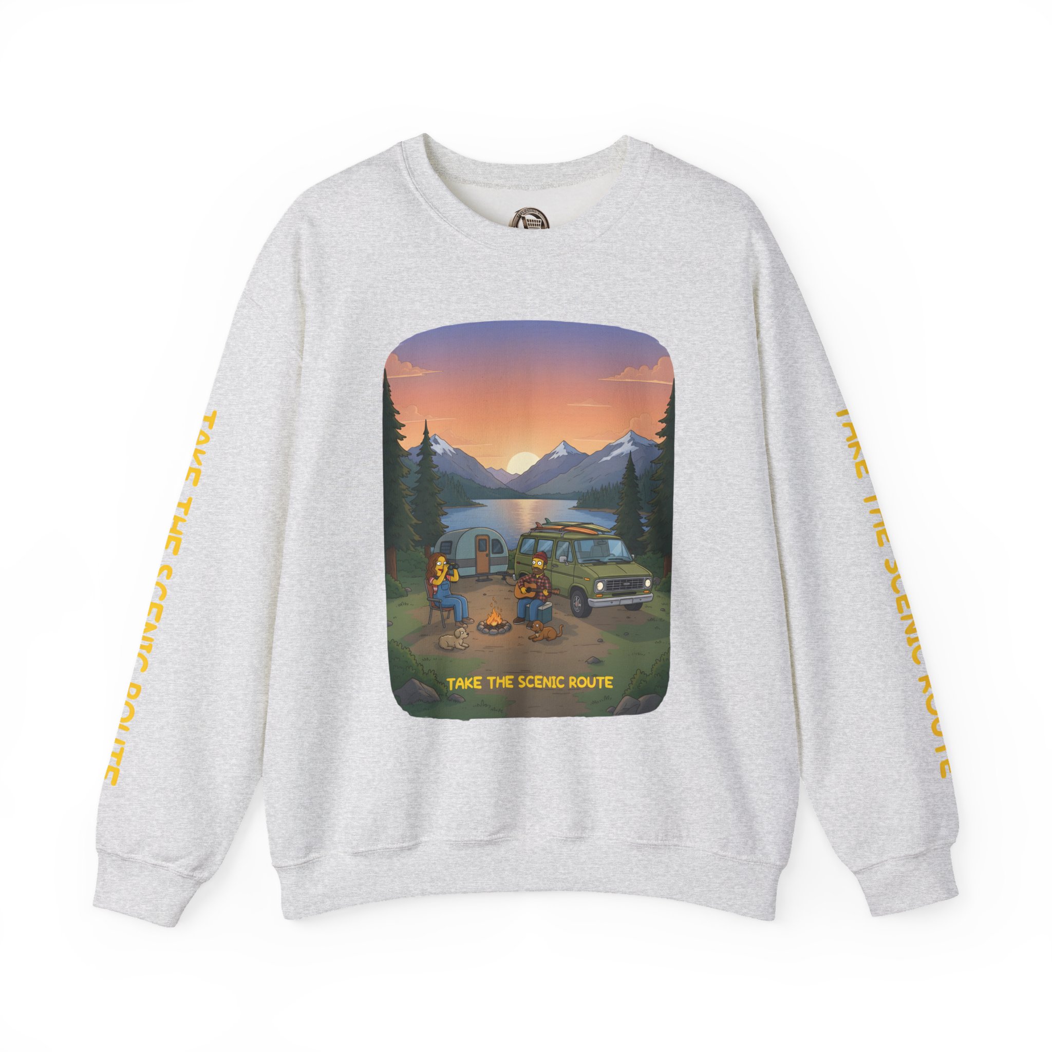 Unisex Heavy Blend™ Crewneck Sweatshirt — "Take The Scenic Route" Design Sitcom-Line
