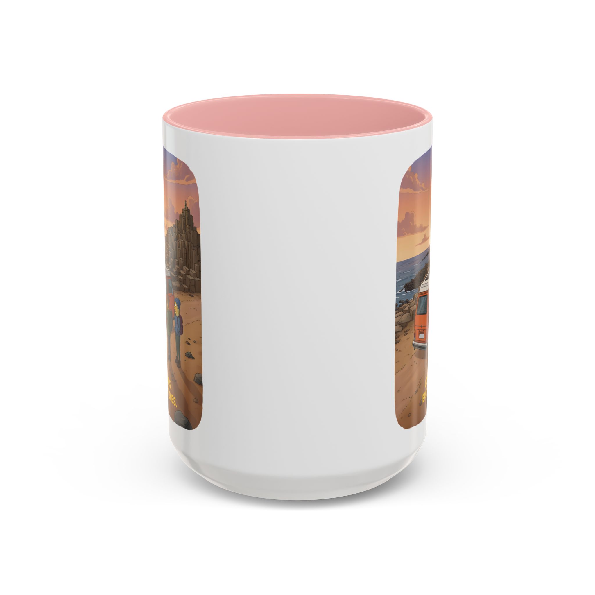 Accent Coffee Mug (11, 15oz) — "Lost Roads Epic Coastlines" Design Sitcom-Line