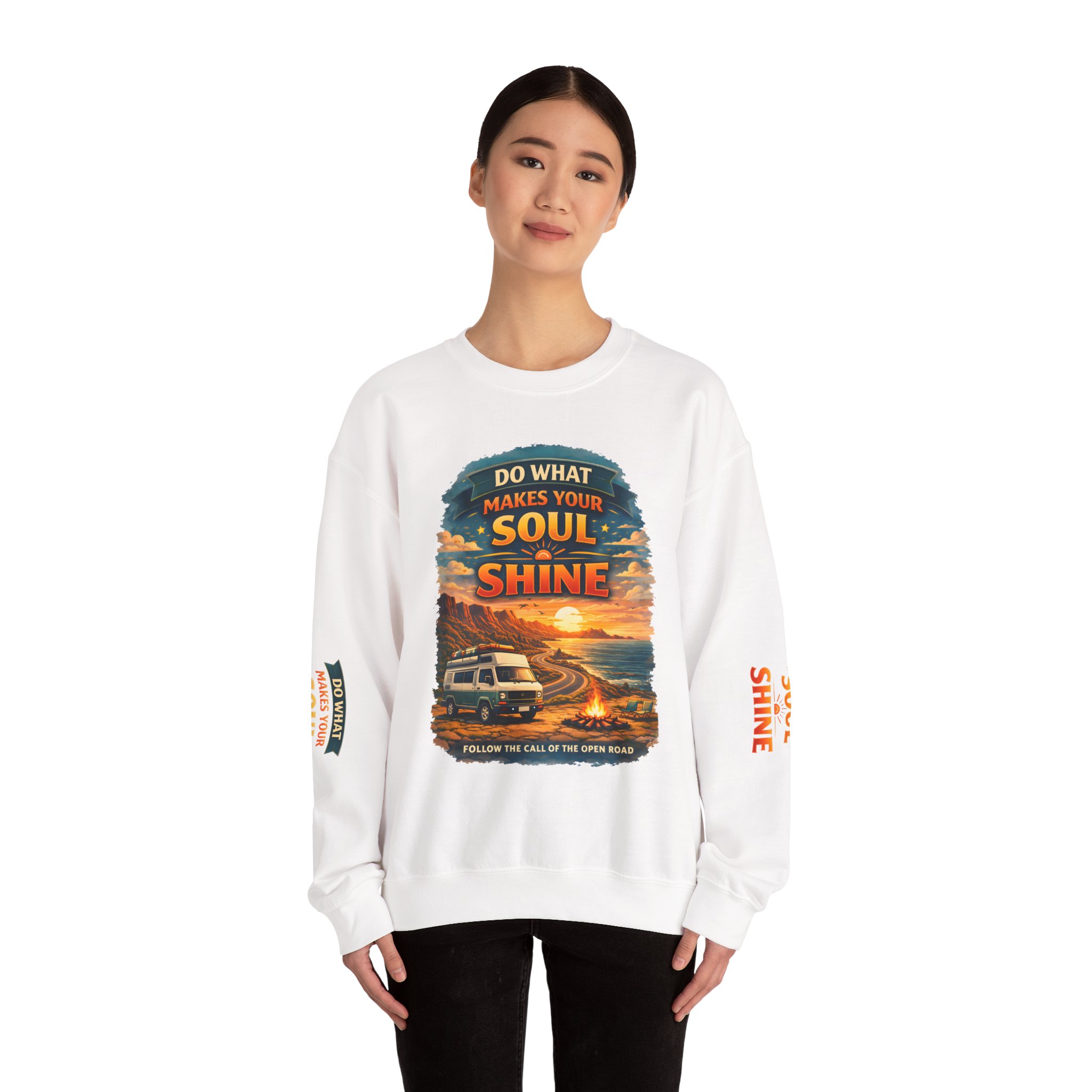 Unisex Heavy Blend™ Crewneck Sweatshirt — "Do What Makes Your Soul Shine" Design Scenic-Line