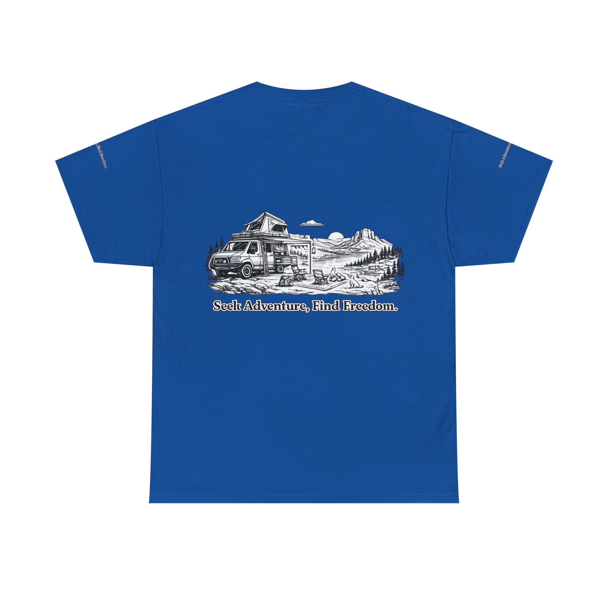 12743961631355986445_2048.jpeg Unisex Heavy Cotton Tee — "Seek Adventure, Find Freedom" Design Minimal-Line