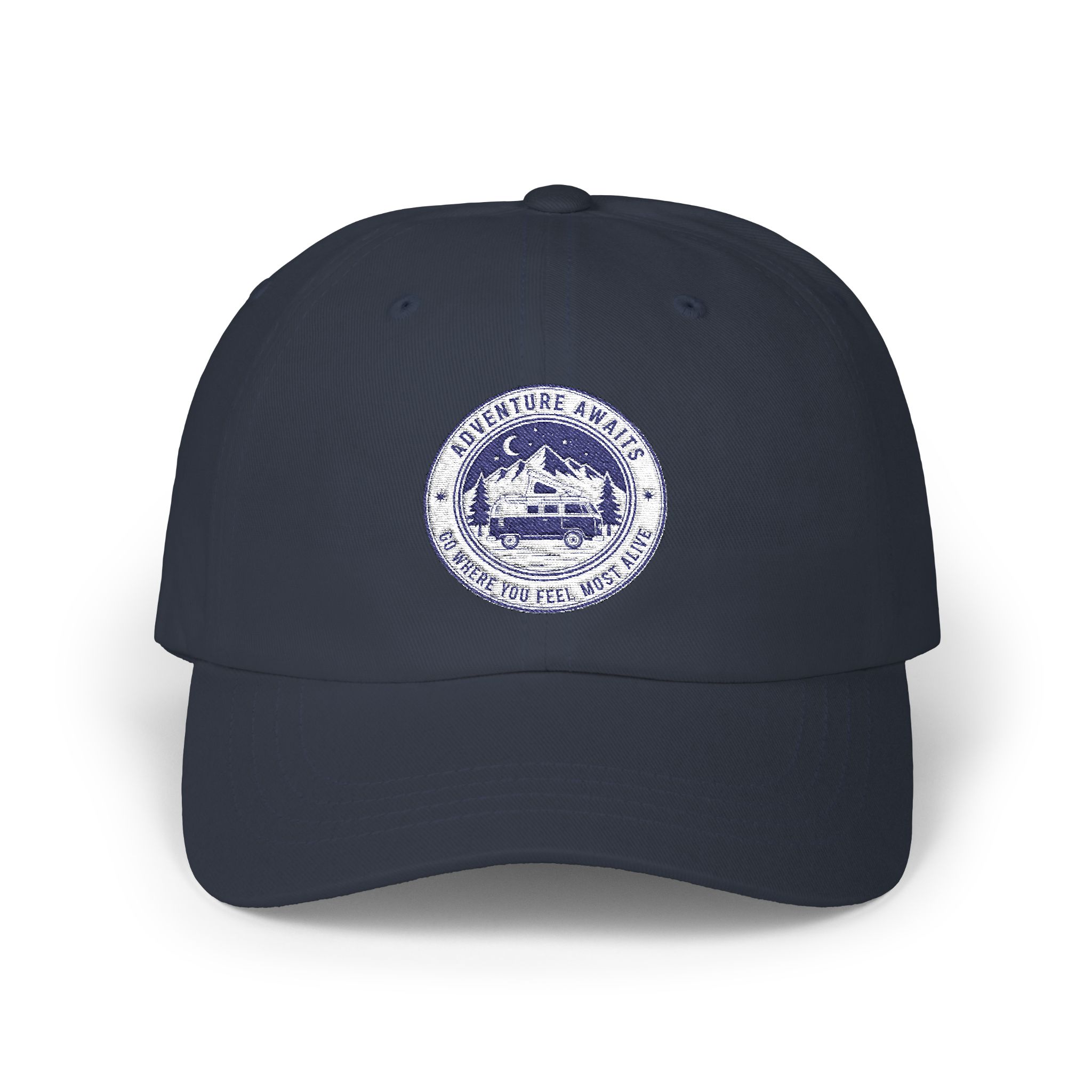 Dad Cap - "Adventure Awaits-Go Where You Feel Most Alive" Vintage National Park Stamp Hat