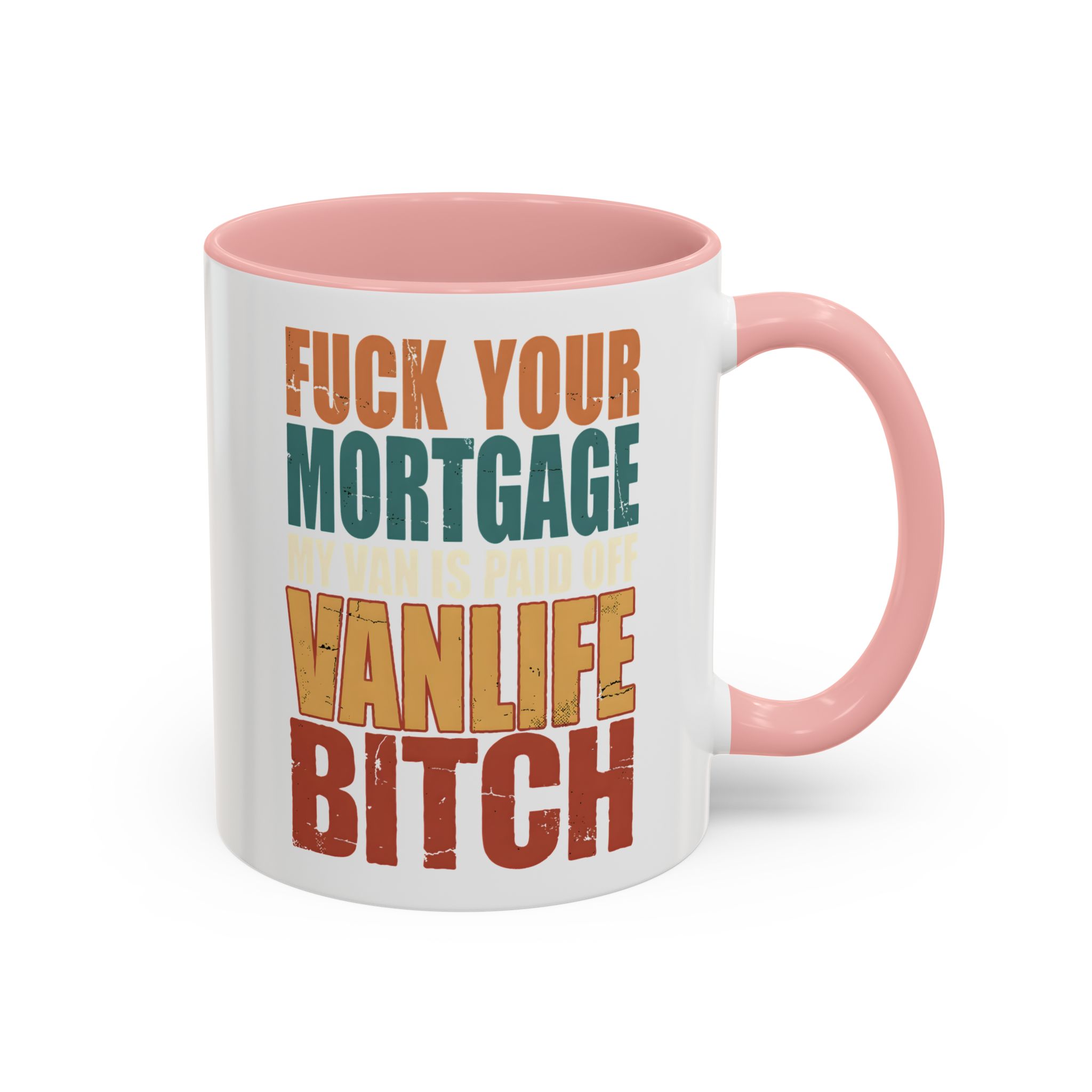 Accent Coffee Mug (11, 15oz) — "Fuck Your Mortgage" Design F**K-Line