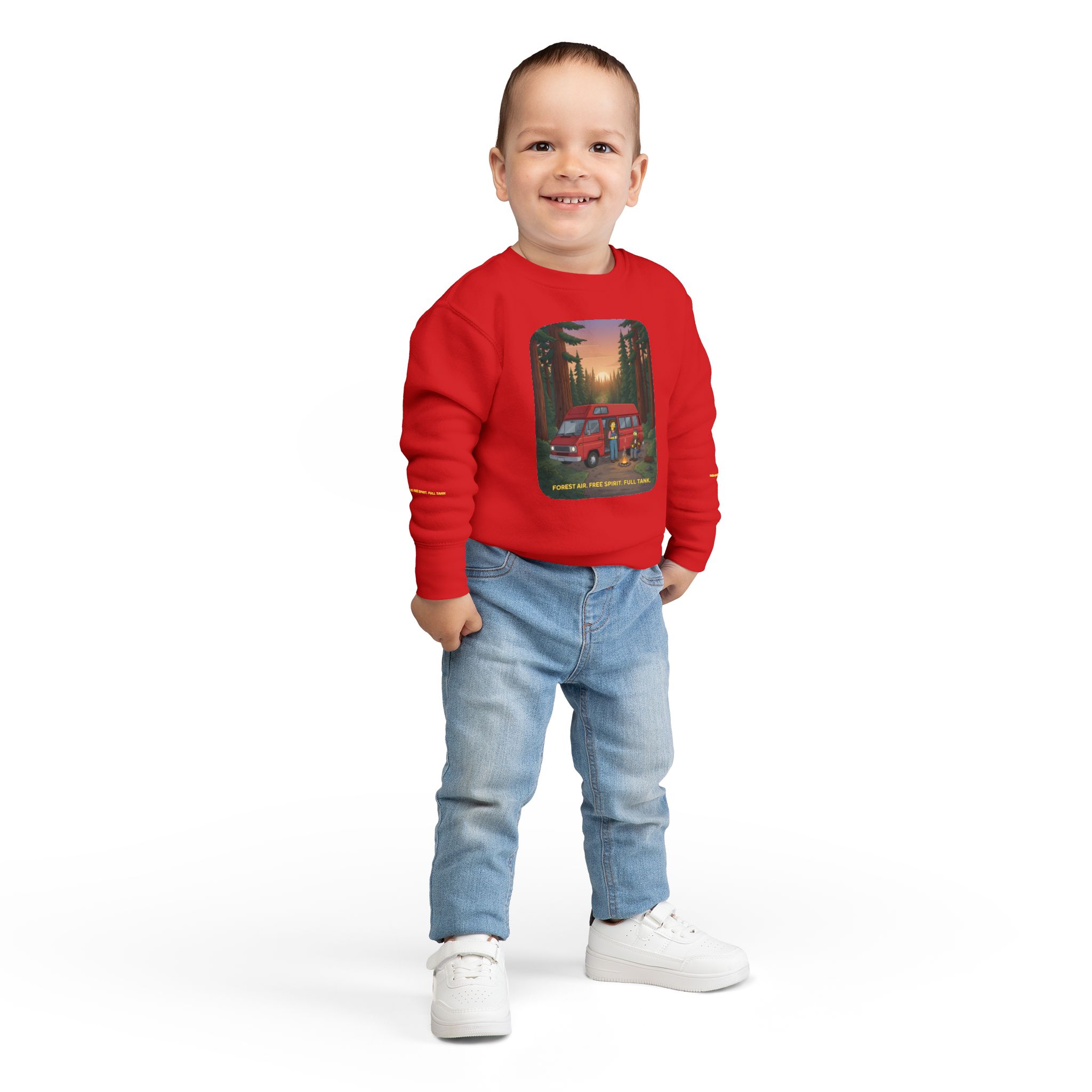 12749989987427490871_2048-1.jpeg Toddler Sweatshirt - "Forest Air Free Spirit Full Tank" (Design Sitcom-Line)
