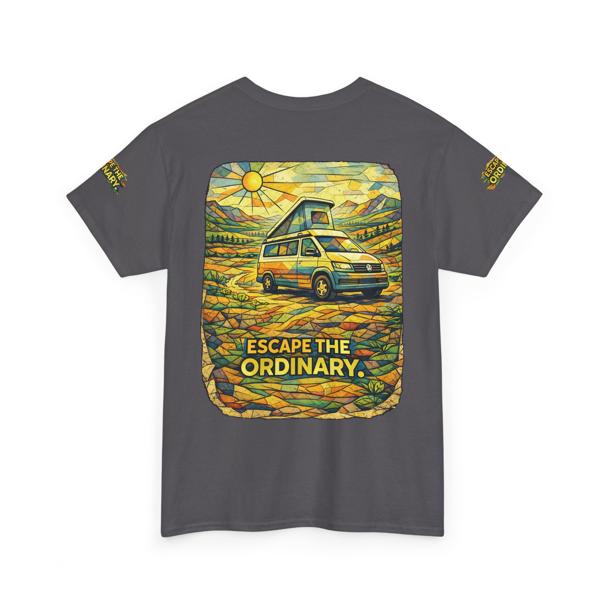 1275315517703060224_2048.jpeg Unisex Heavy Cotton Tee — "Escape The Ordinary" Design Cubic-Line