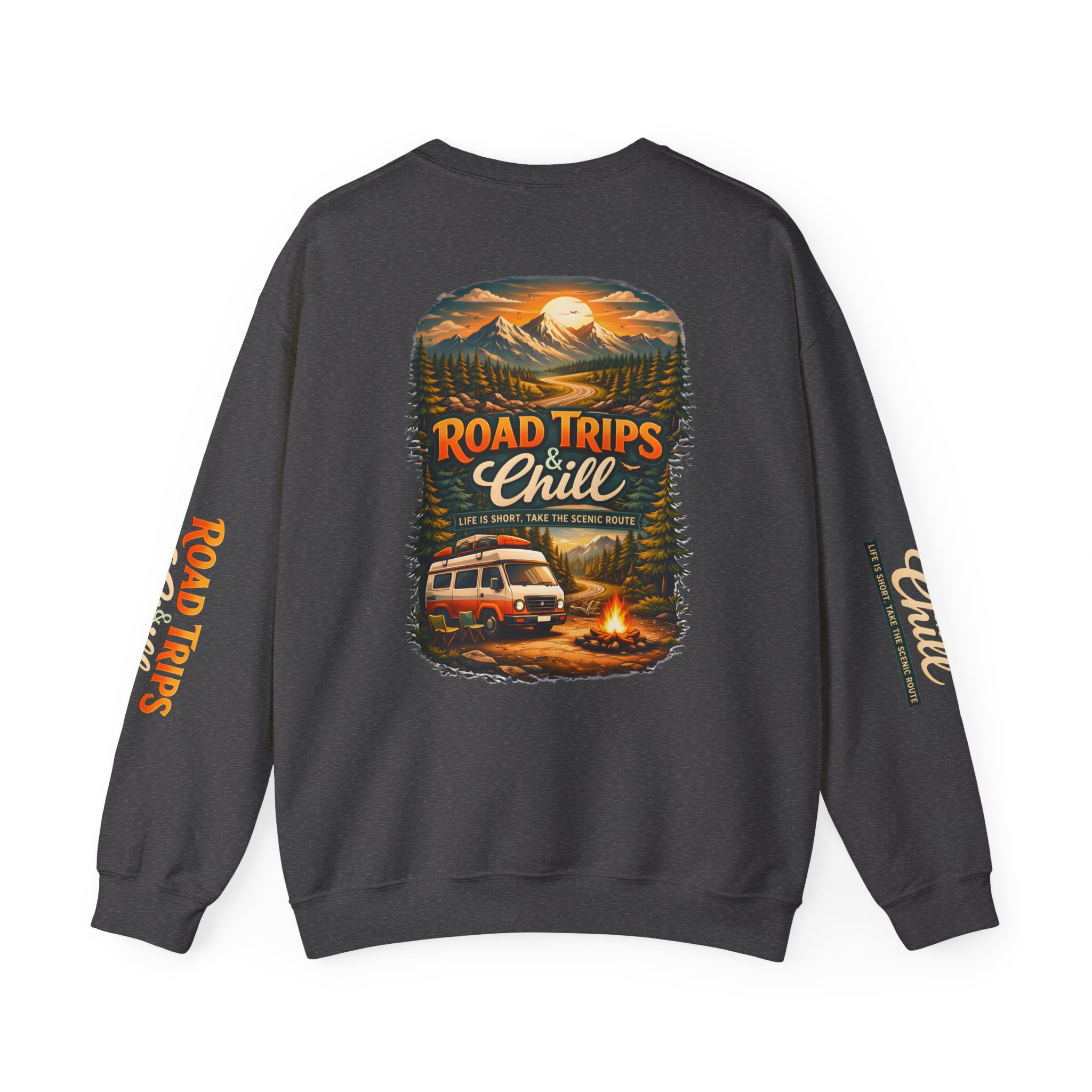 12759355779466227726_2048.jpeg Unisex Heavy Blend™ Crewneck Sweatshirt — "Road Trips & Chill" Design Scenic-Line