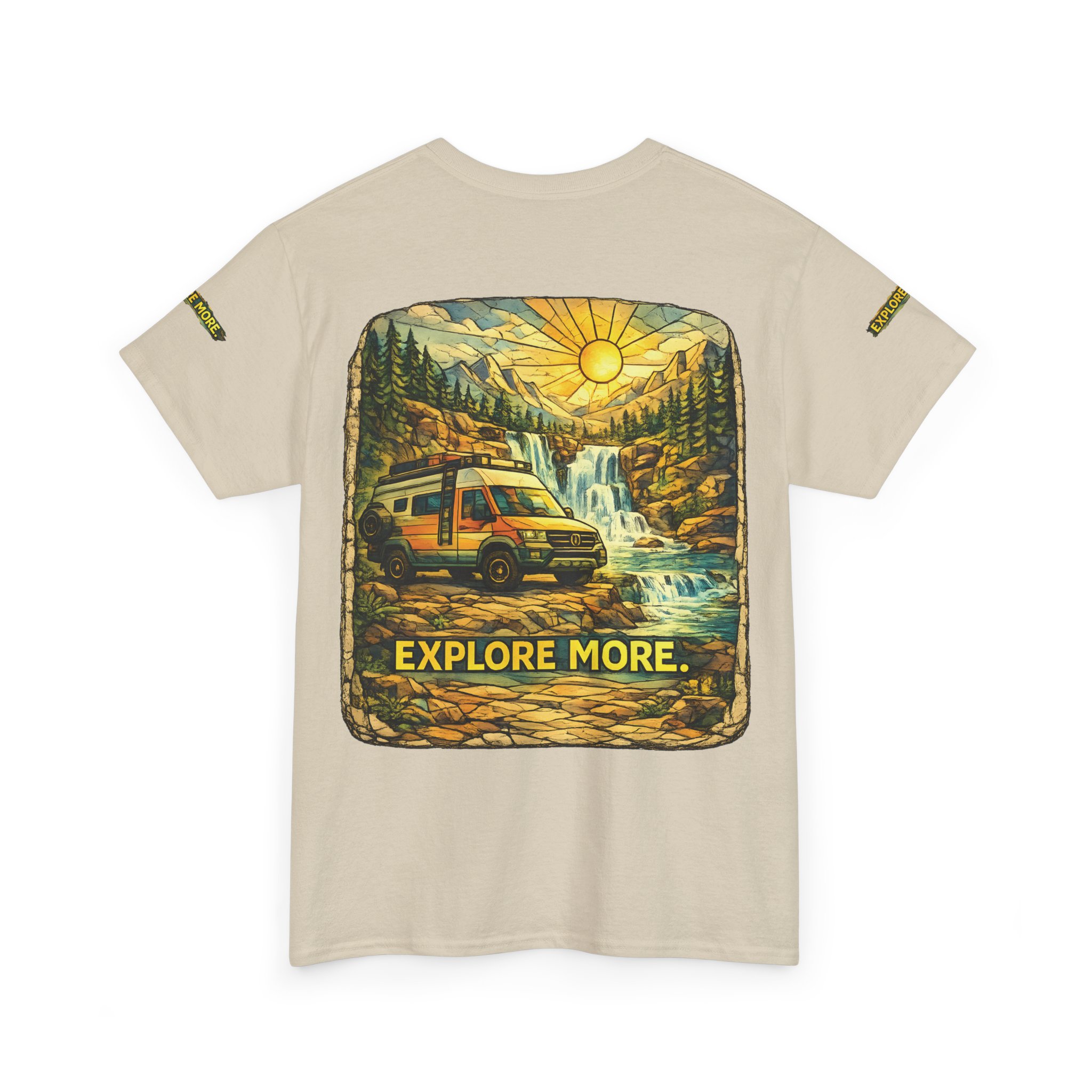 Unisex Heavy Cotton Tee — "Explore More" Design Cubic-Line