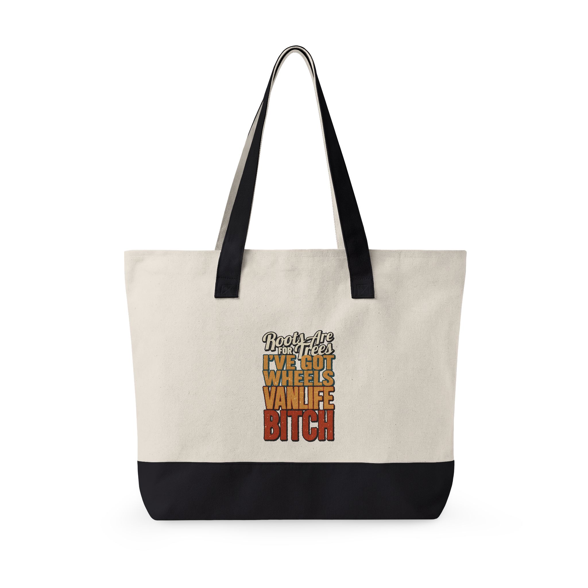 Zippered Canvas Tote — "Roots Are For Trees" (Design F**K-Line)