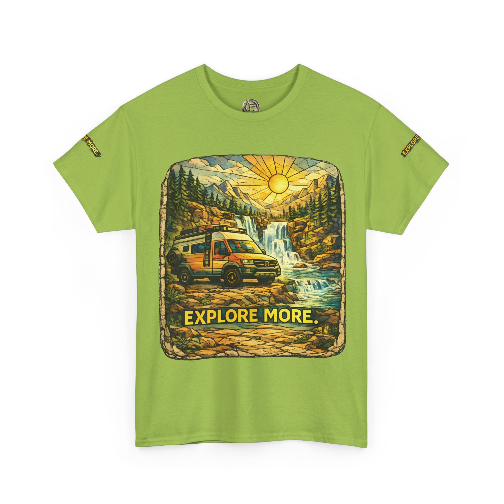 Unisex Heavy Cotton Tee — "Explore More" Design Cubic-Line