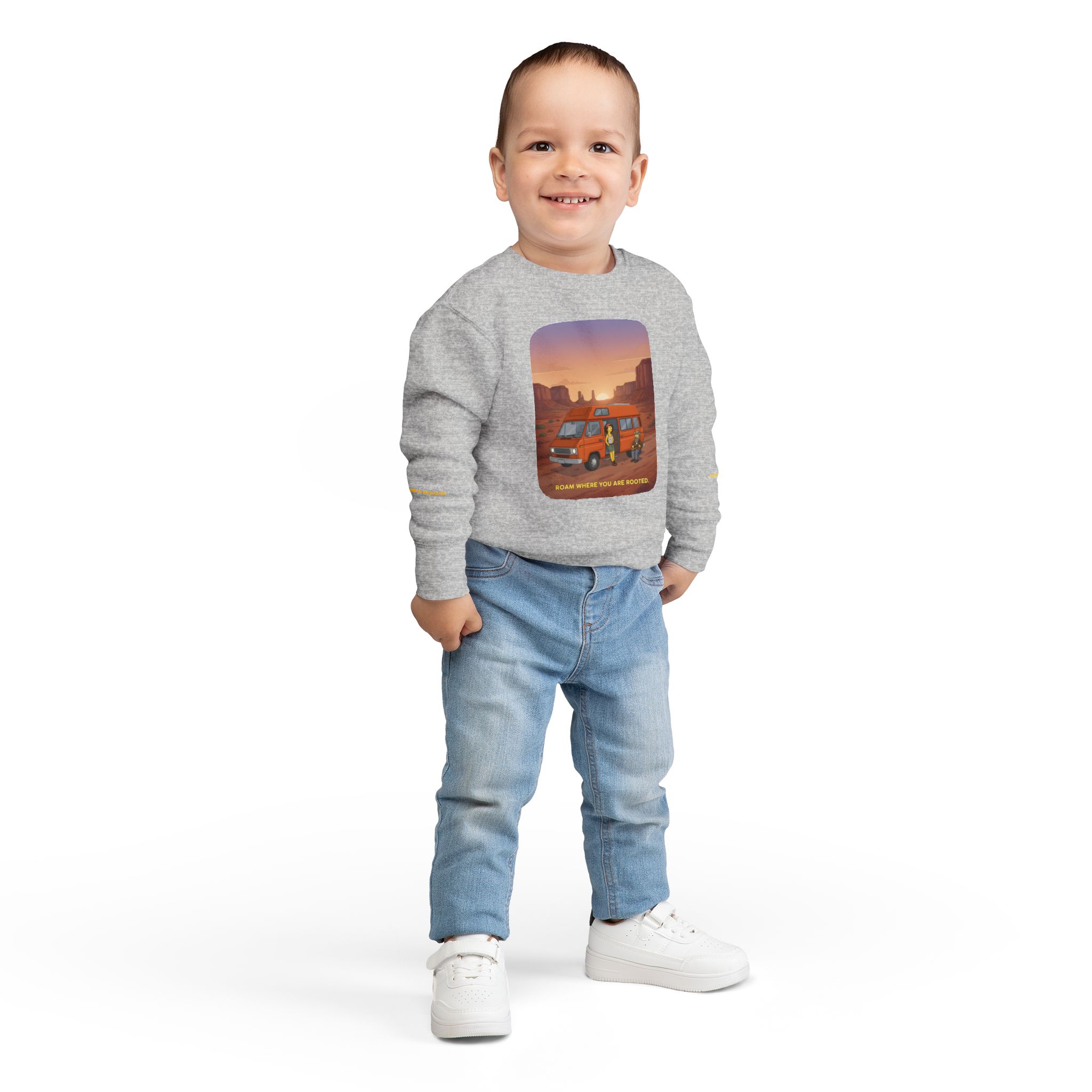 Toddler Sweatshirt - "Roam Where You Are Rooted" (Design Sitcom-Line)