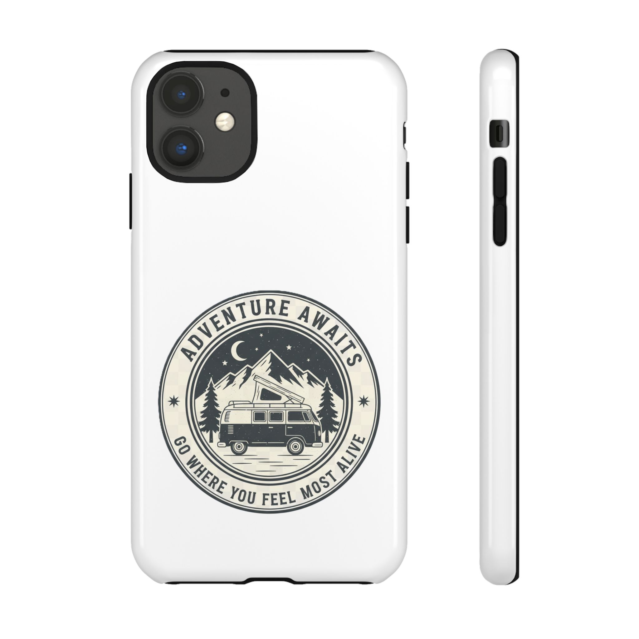 Phone Case — "Adventure Awaits-Go Where You Feel Most Alive" Camper Van Design