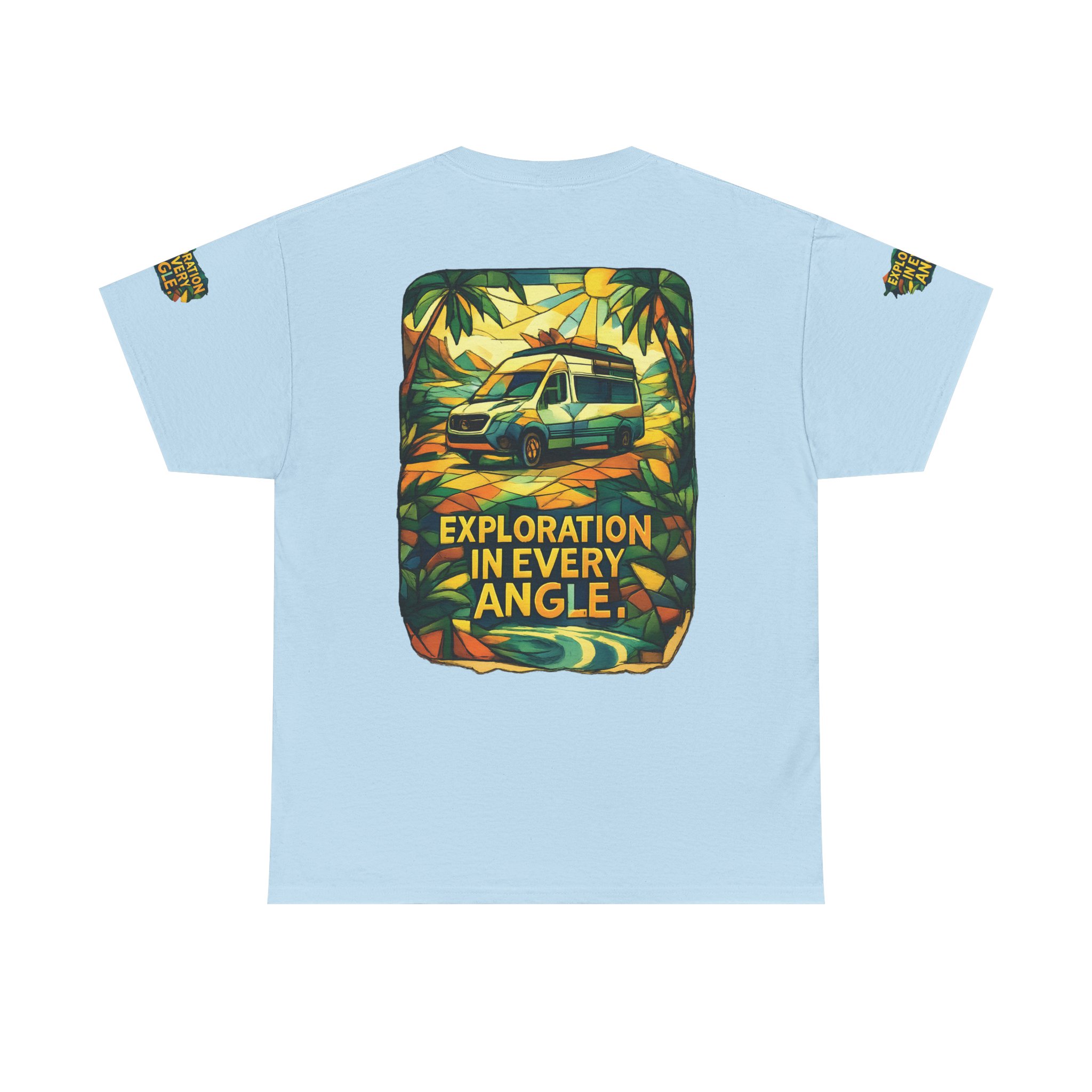 Unisex Heavy Cotton Tee — "Exploration In Every Angle" Design Cubic-Line