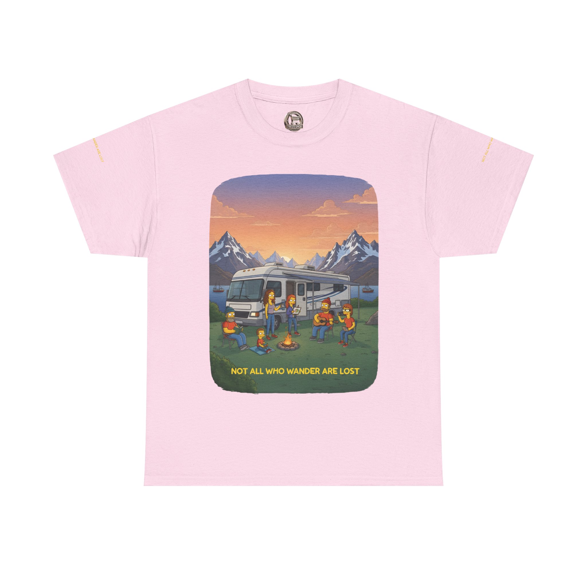 Unisex Heavy Cotton Tee — "Not All Who Wander Are Lost" Design Sitcom-Line