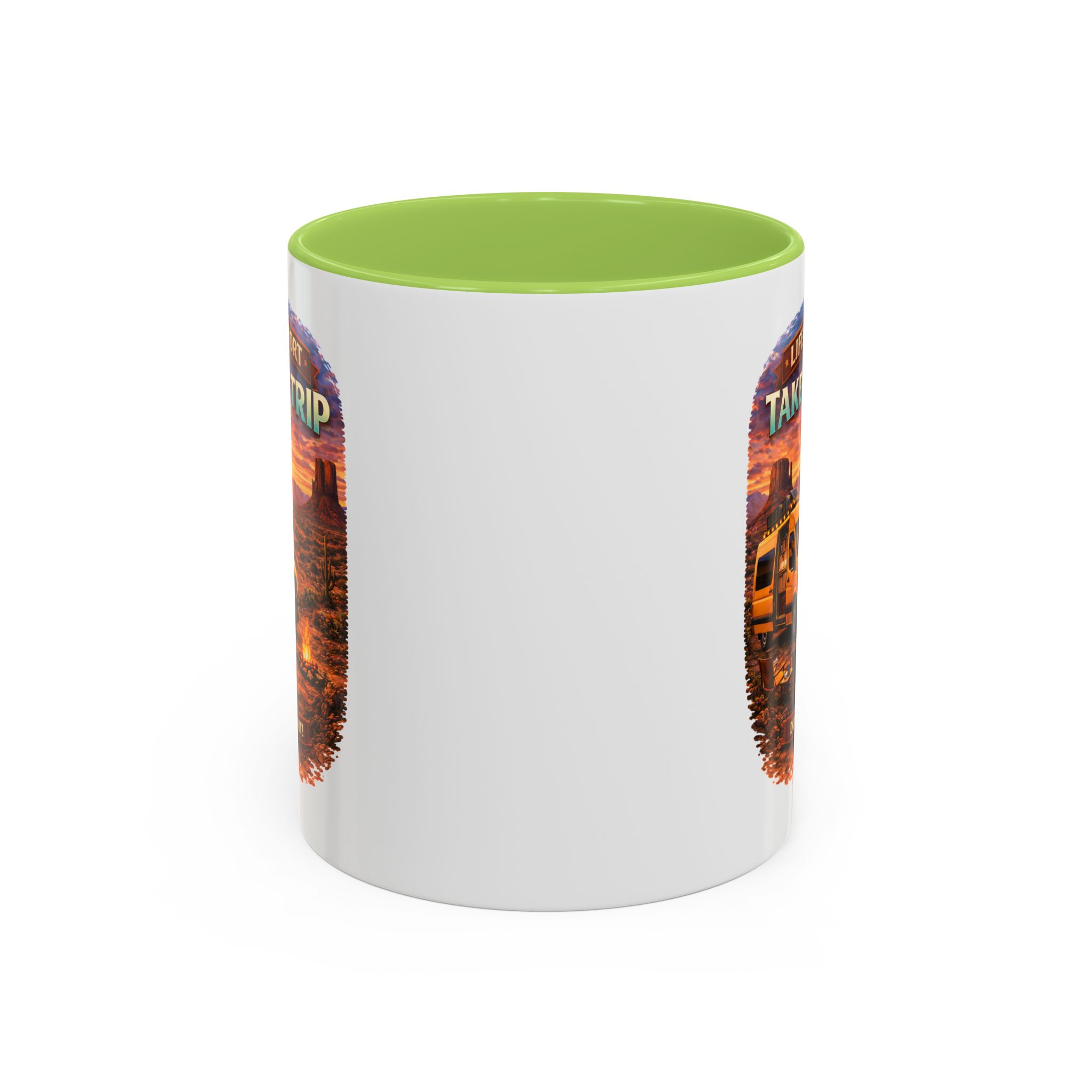 Accent Coffee Mug (11, 15oz) — "Live Is Short Take The Trip" Design Scenic-Line