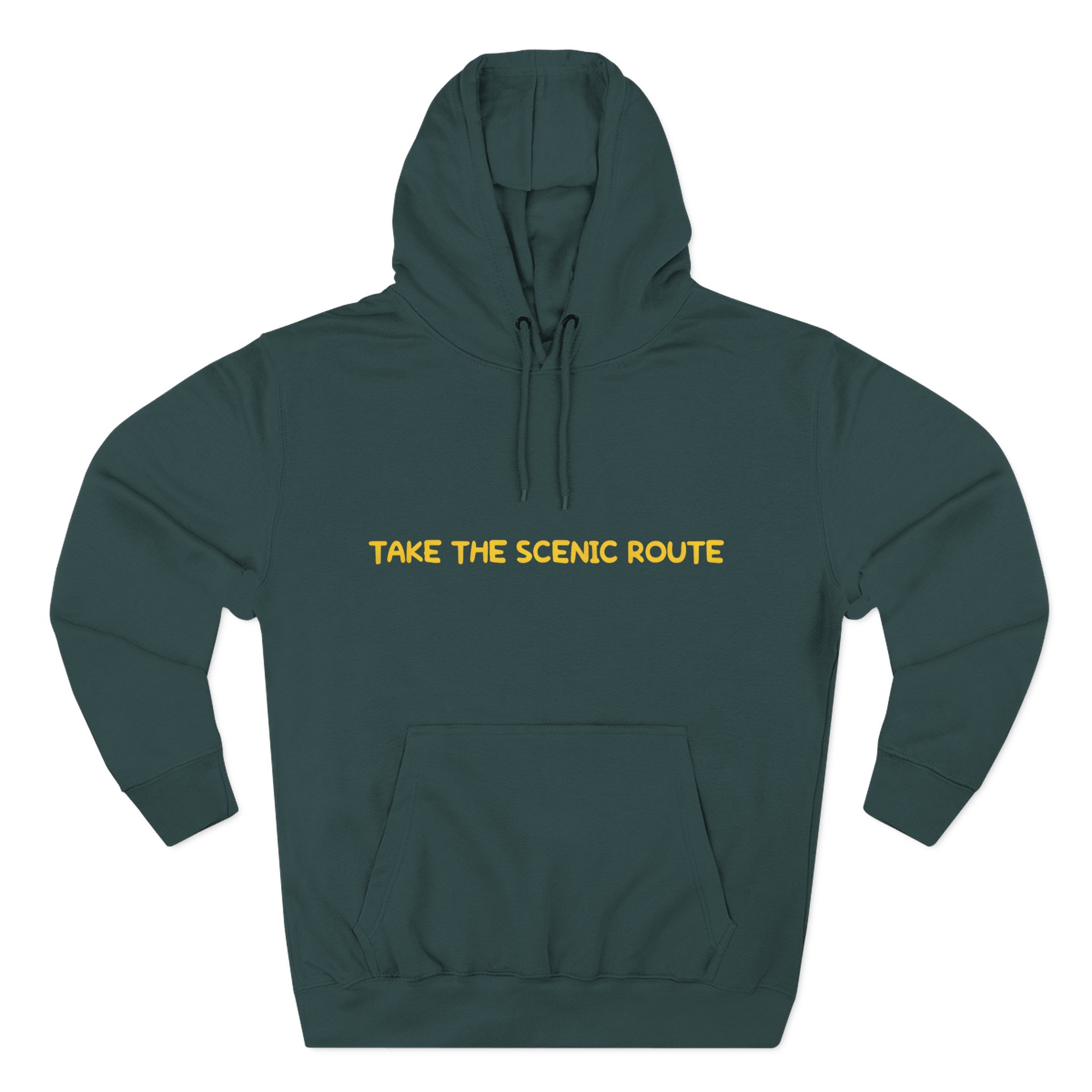 Three-Panel Fleece Hoodie - "Take The Scenic Route" Design Sitcom-Line