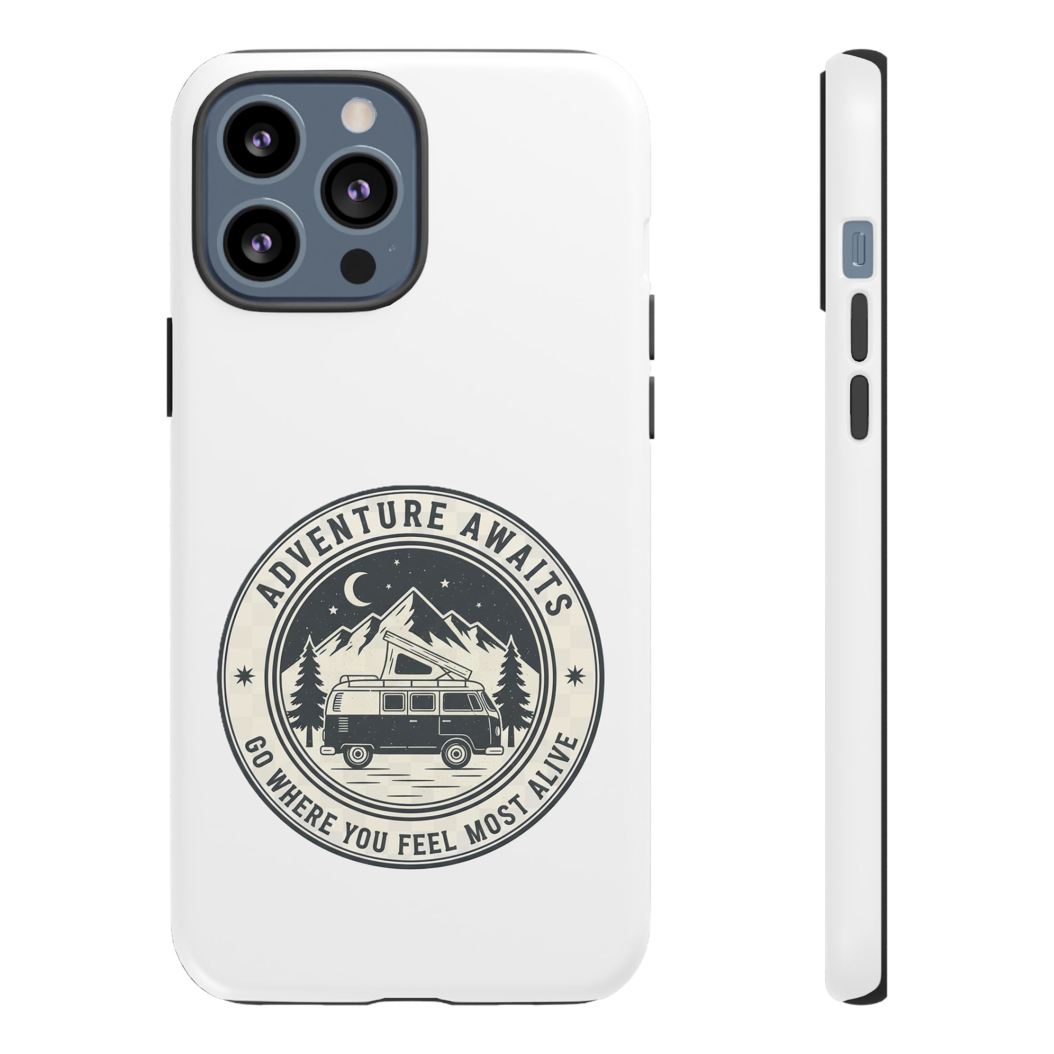 Phone Case — "Adventure Awaits-Go Where You Feel Most Alive" Camper Van Design