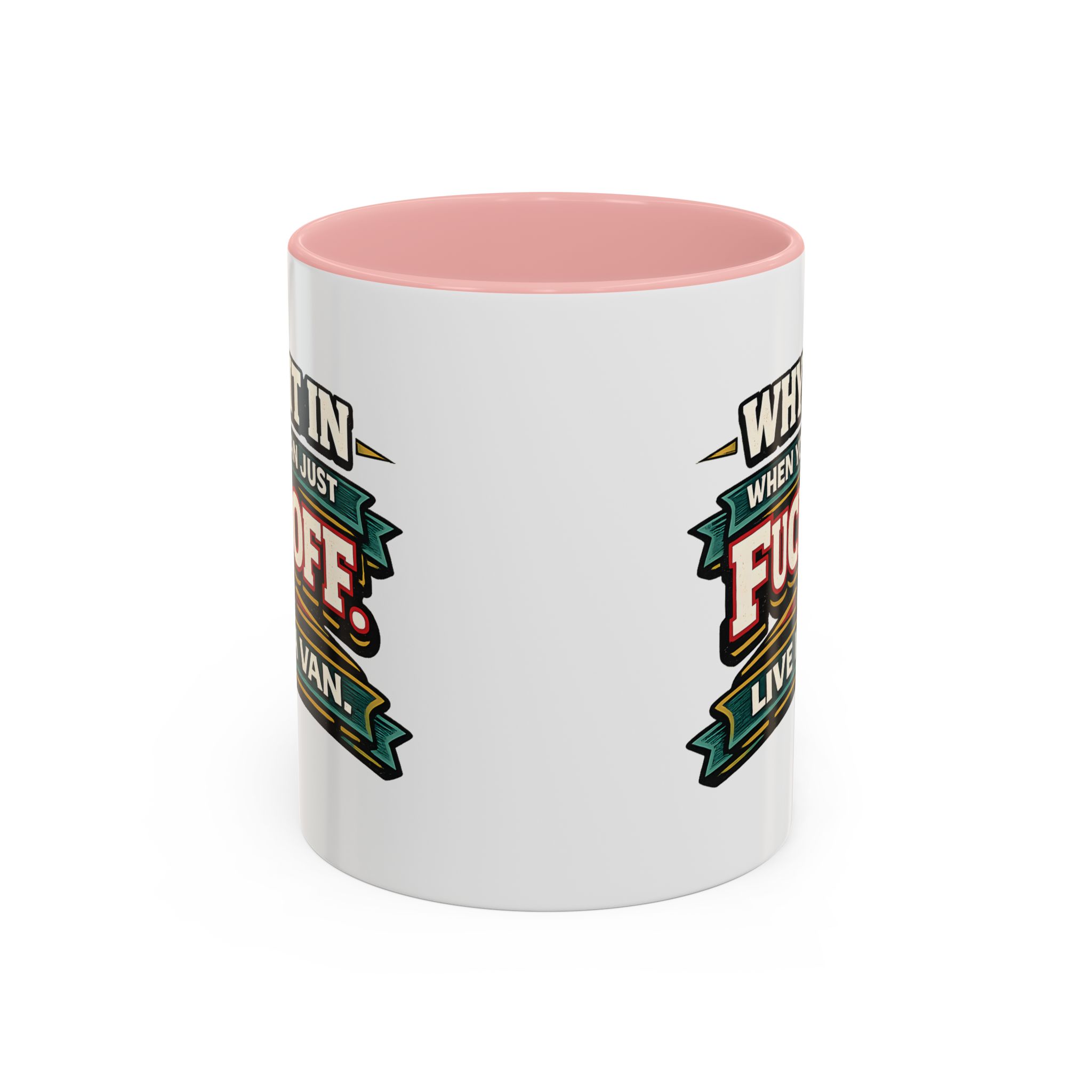 Accent Coffee Mug (11, 15oz) — "Why Fit In" Design F**K-Line