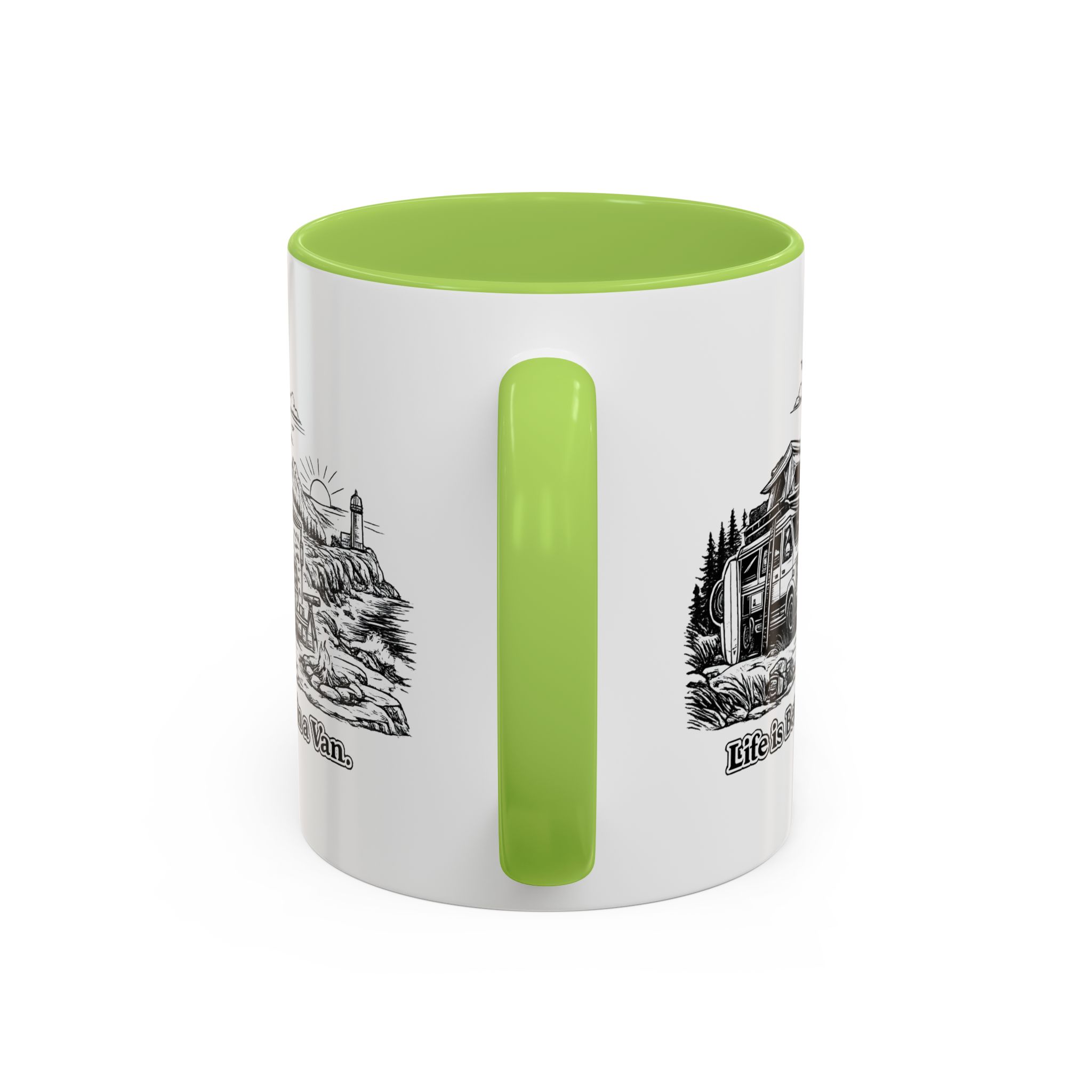 12815330935234407762_2048.jpeg Accent Coffee Mug (11, 15oz) — "Life Is Better In A Van" Design Minimal-Line