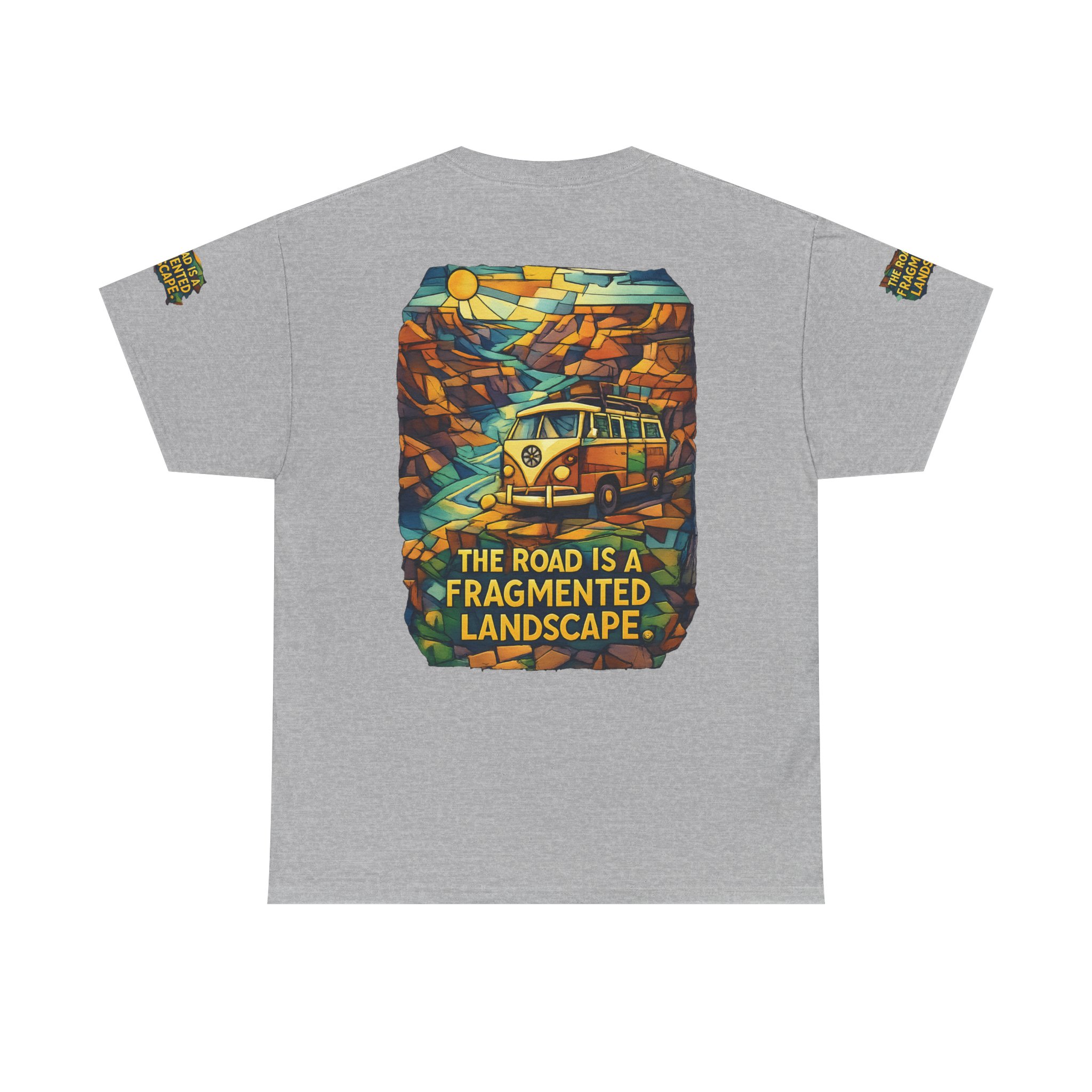 12817091497670171122_2048.jpeg Unisex Heavy Cotton Tee — "The Road Is A Fragmented Landscape" Design Cubic-Line